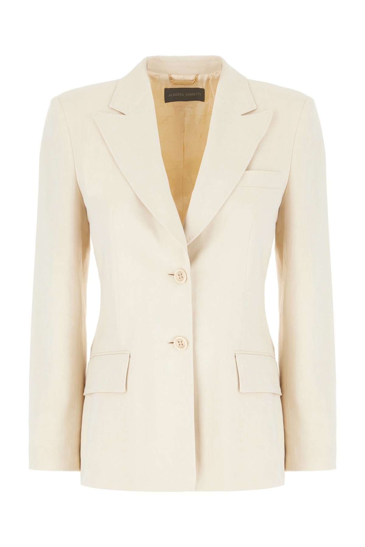 Ivory Stretch Viscose Blend Blazer