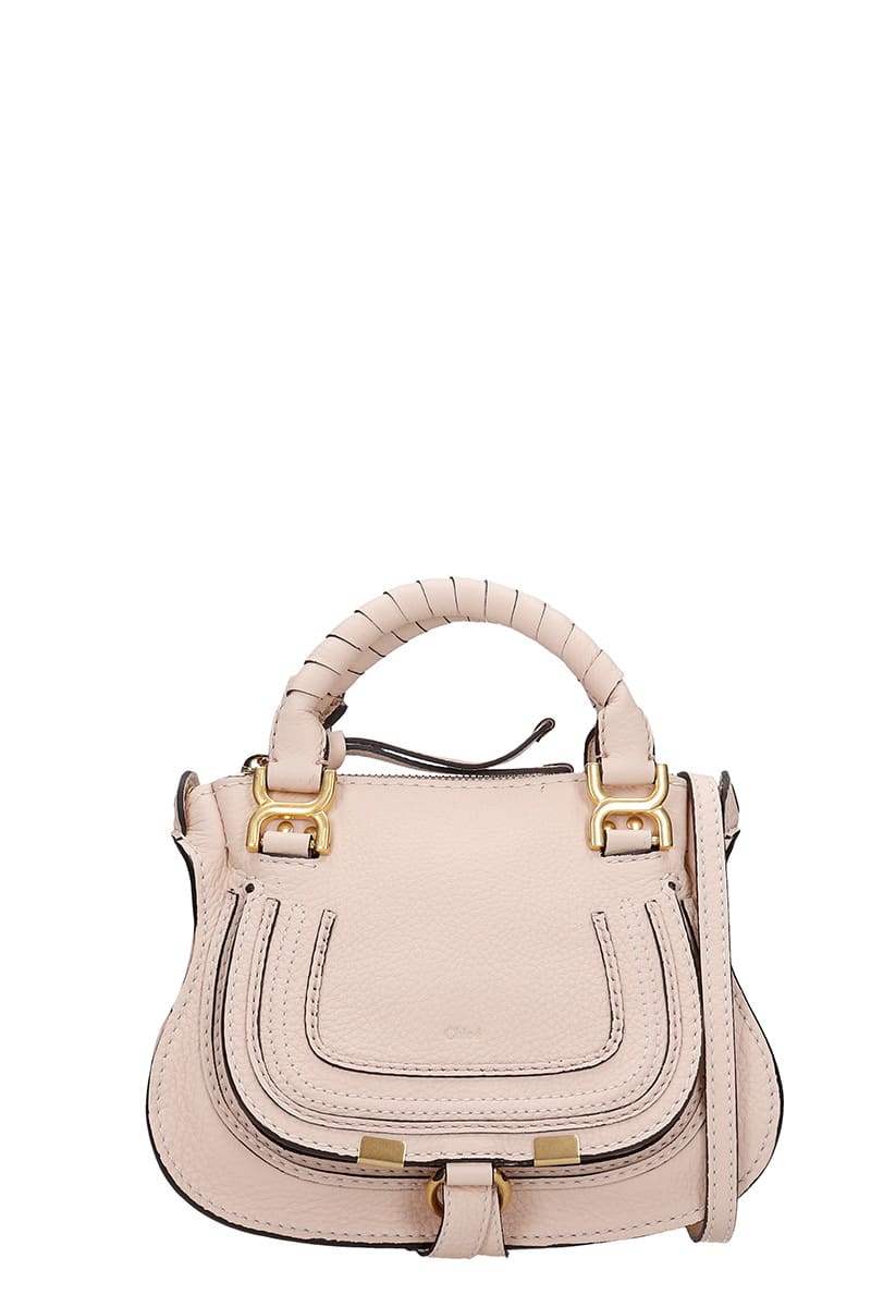 Chloé Marcie Mini Hand Bag In Rose-pink Leather