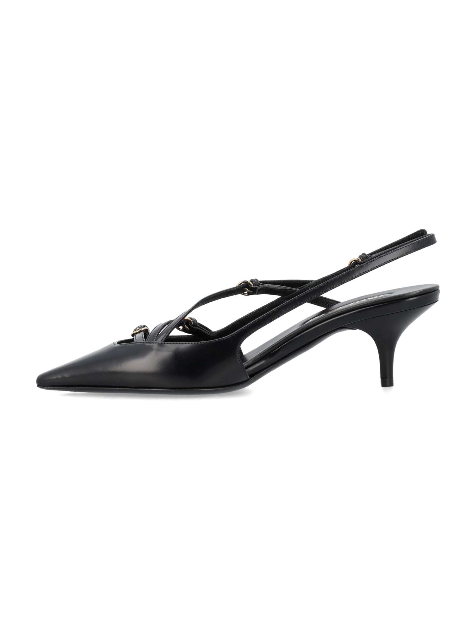 Miu Miu Buckle-embellished Slingback Pumps In Black