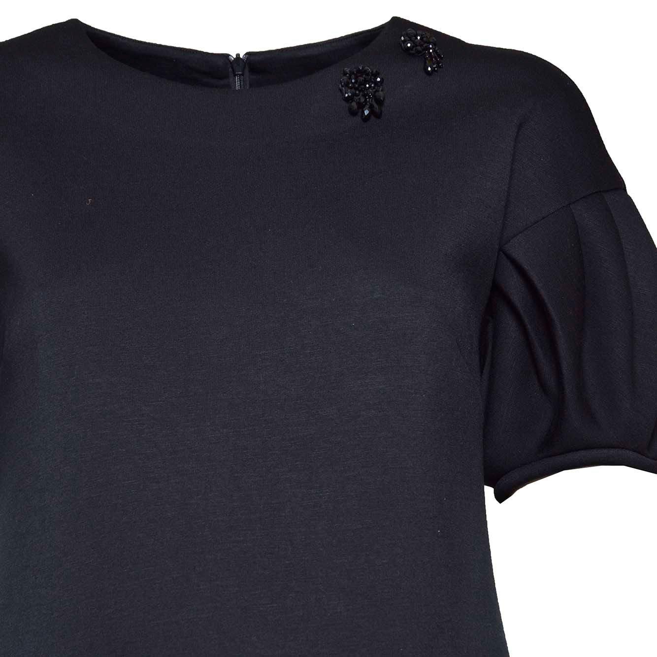 Shop Max Mara Crewneck Short-sleeved Dress In Nero