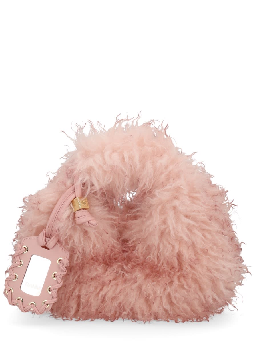 Ganni Mini Hobo Bag In Pink