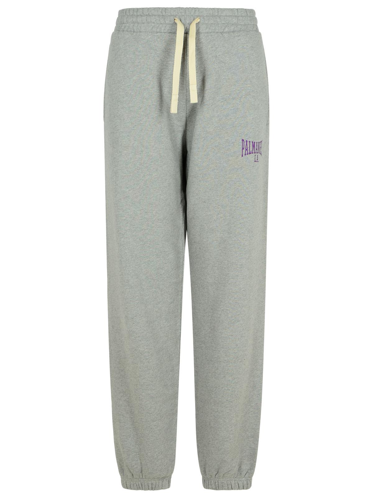 Shop Palm Angels Jogger Grey Cotton Pants