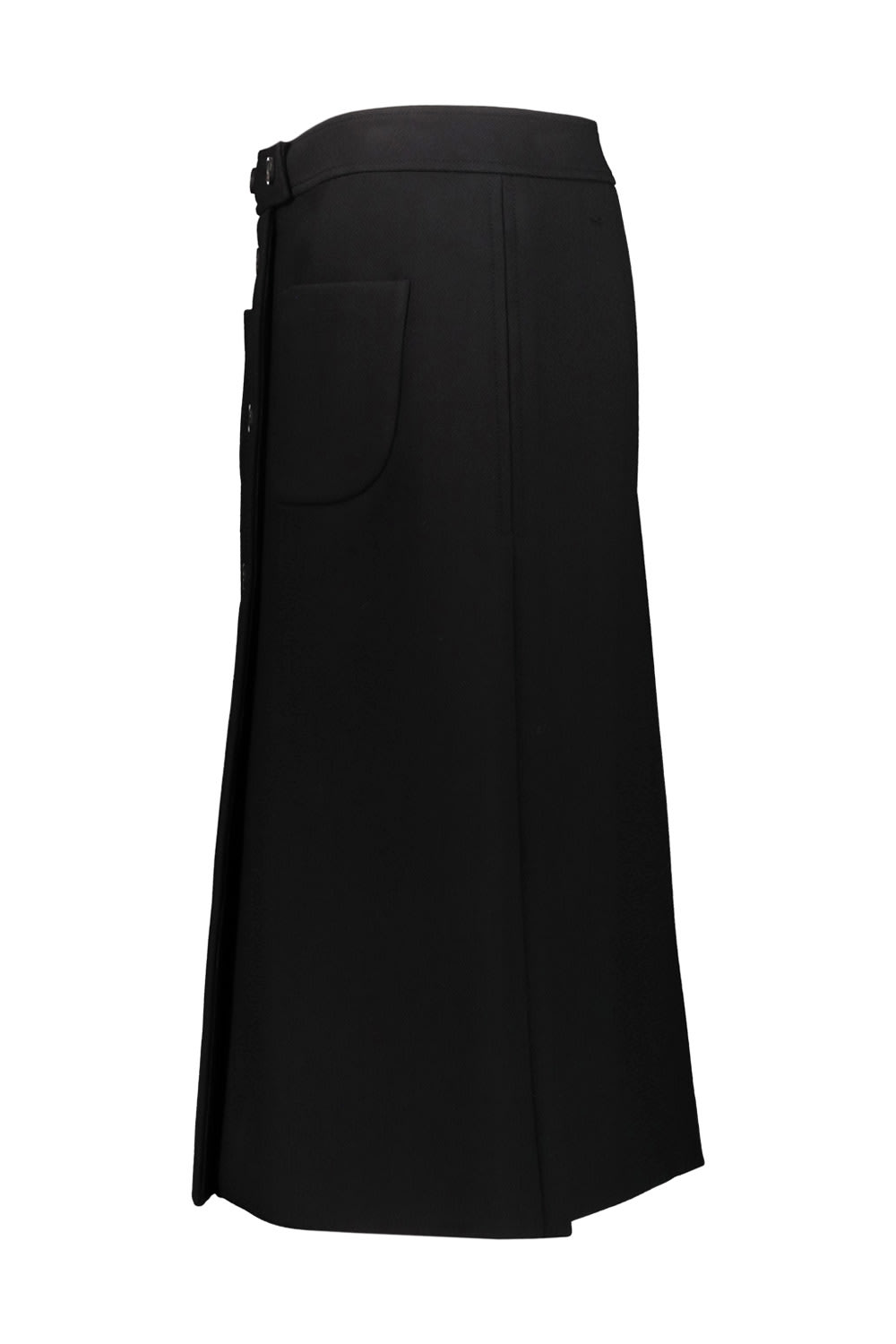 Shop Courrèges Double Pokets Crepe Skirt In Black