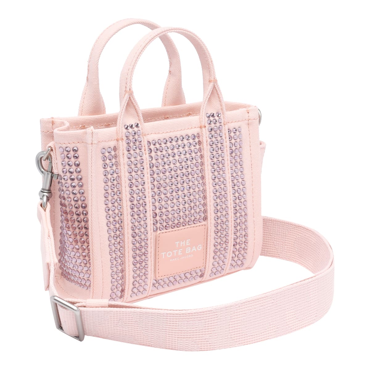 Shop Marc Jacobs The Crystal Canvas Crossbody Tote Bag In Pink