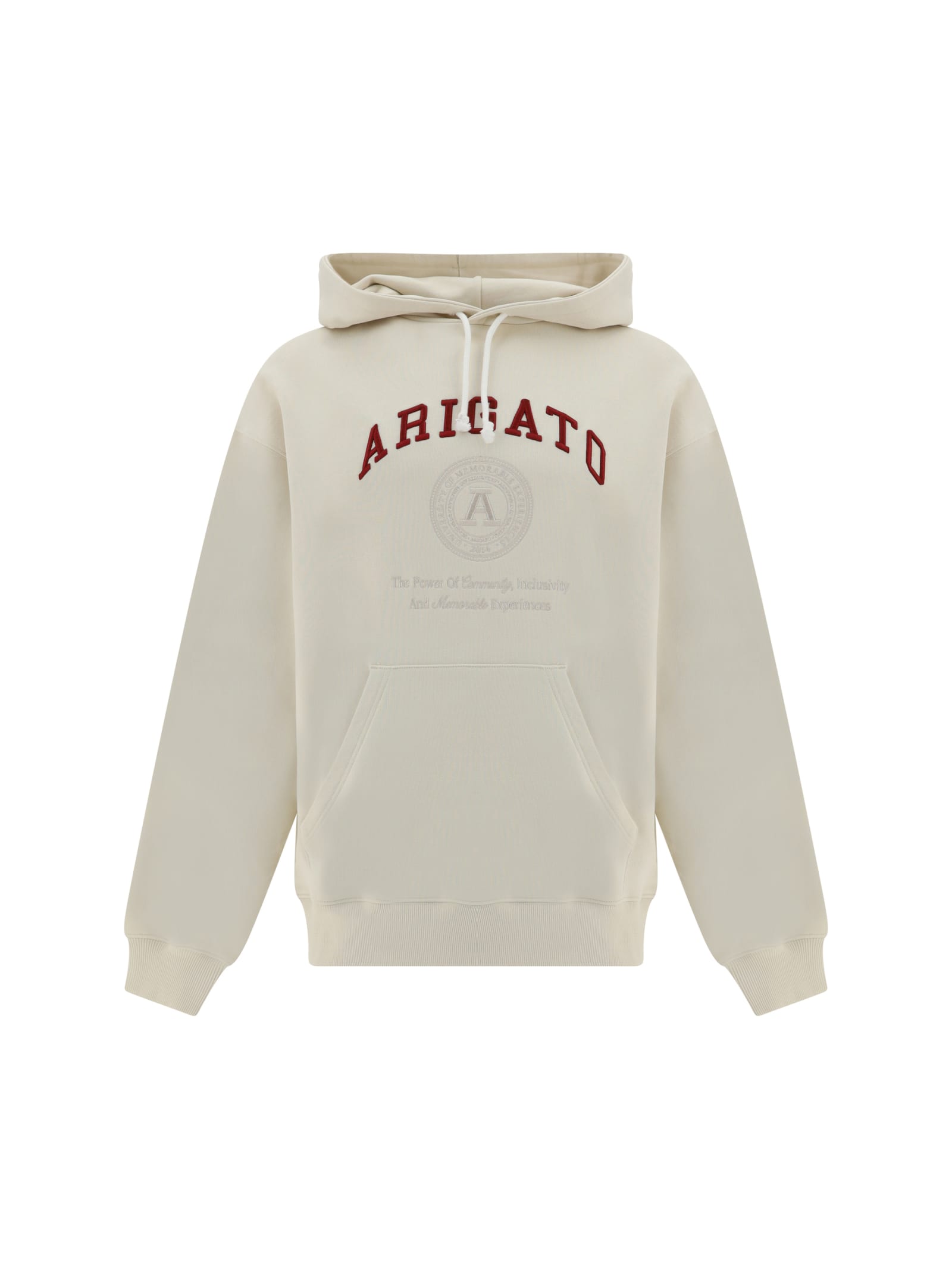 Shop Axel Arigato Embroidered Hoodie In Pale Beige