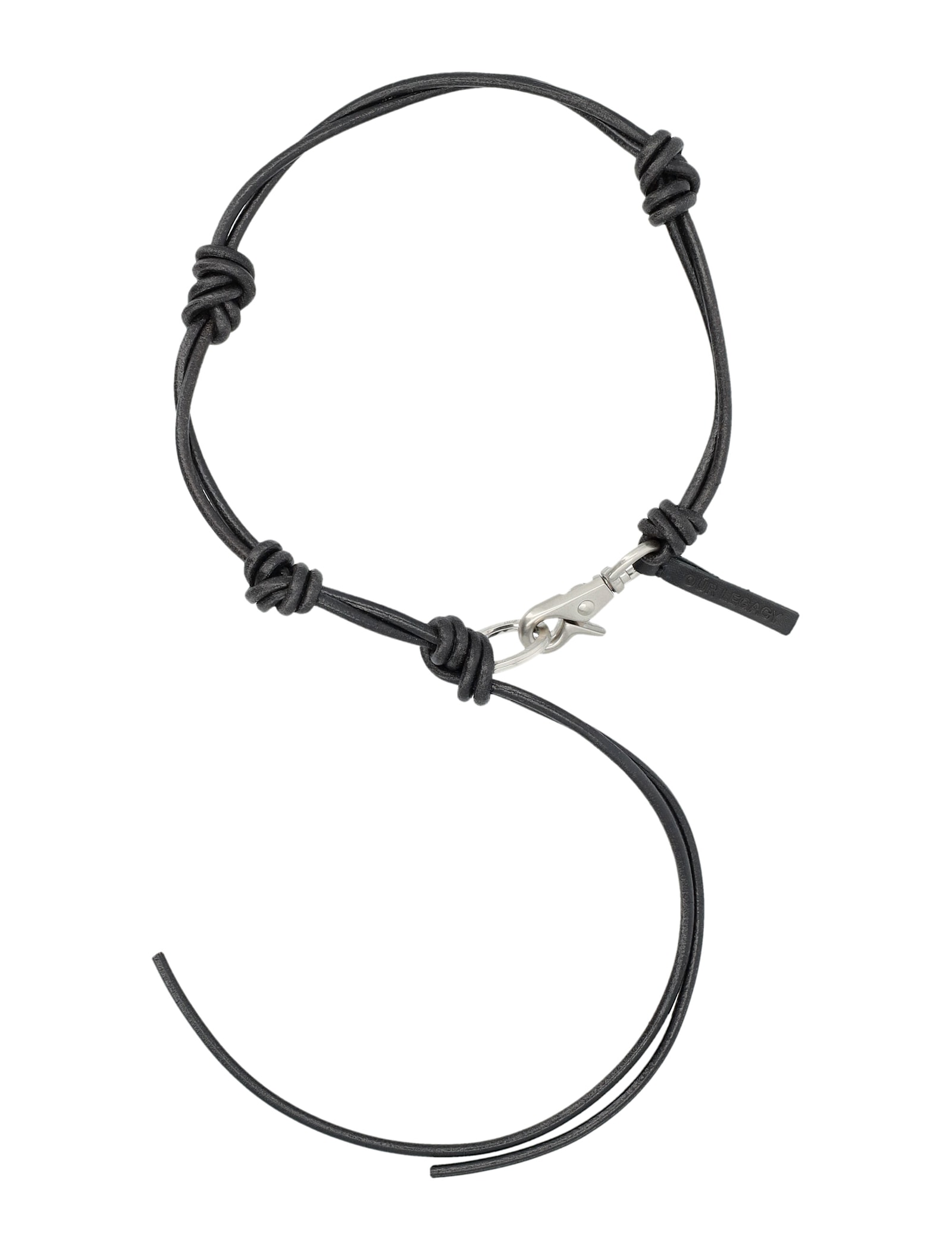 Our Legacy Udon Ladon Leather Necklace In Black