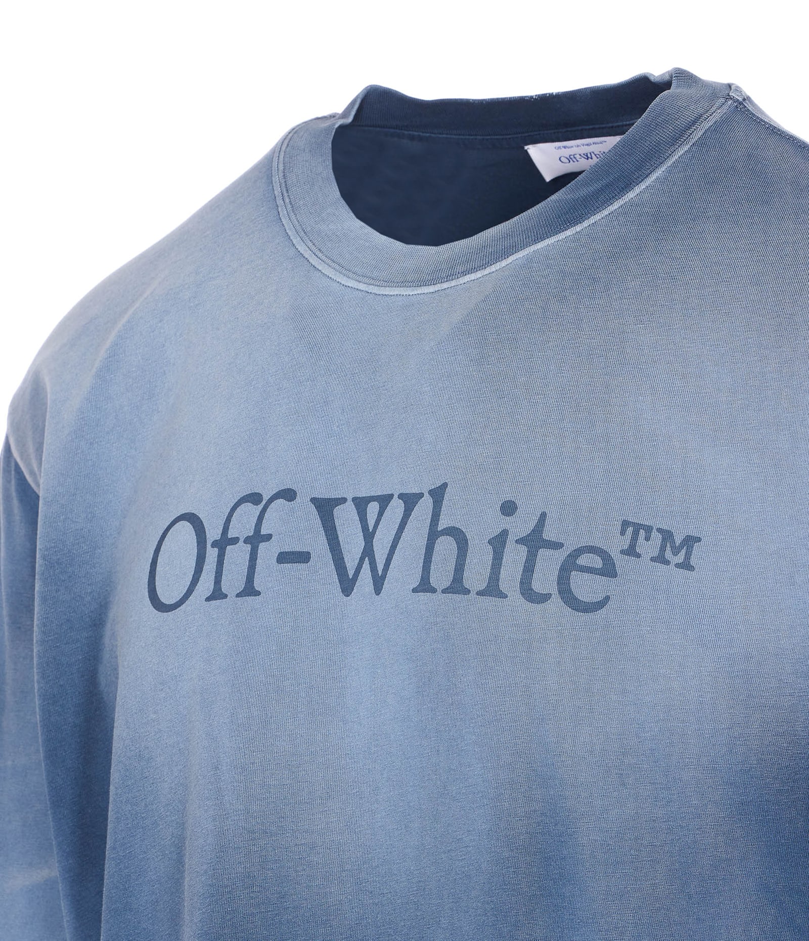 Off-white Vintage Round Neck Short Sleeve T-shirt In Blue