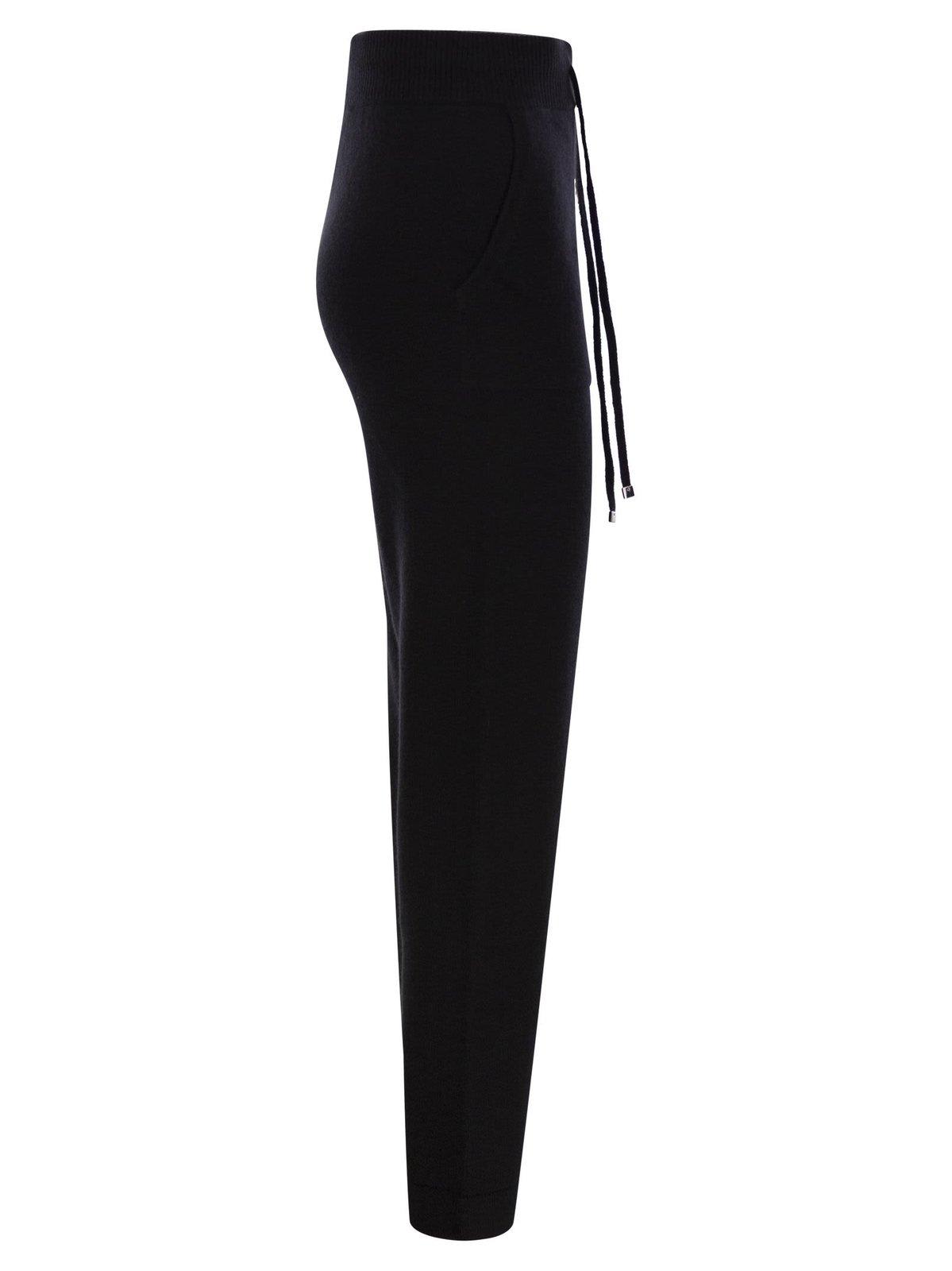 Shop 's Max Mara High Waist Drawstring Knitted Trousers In Black