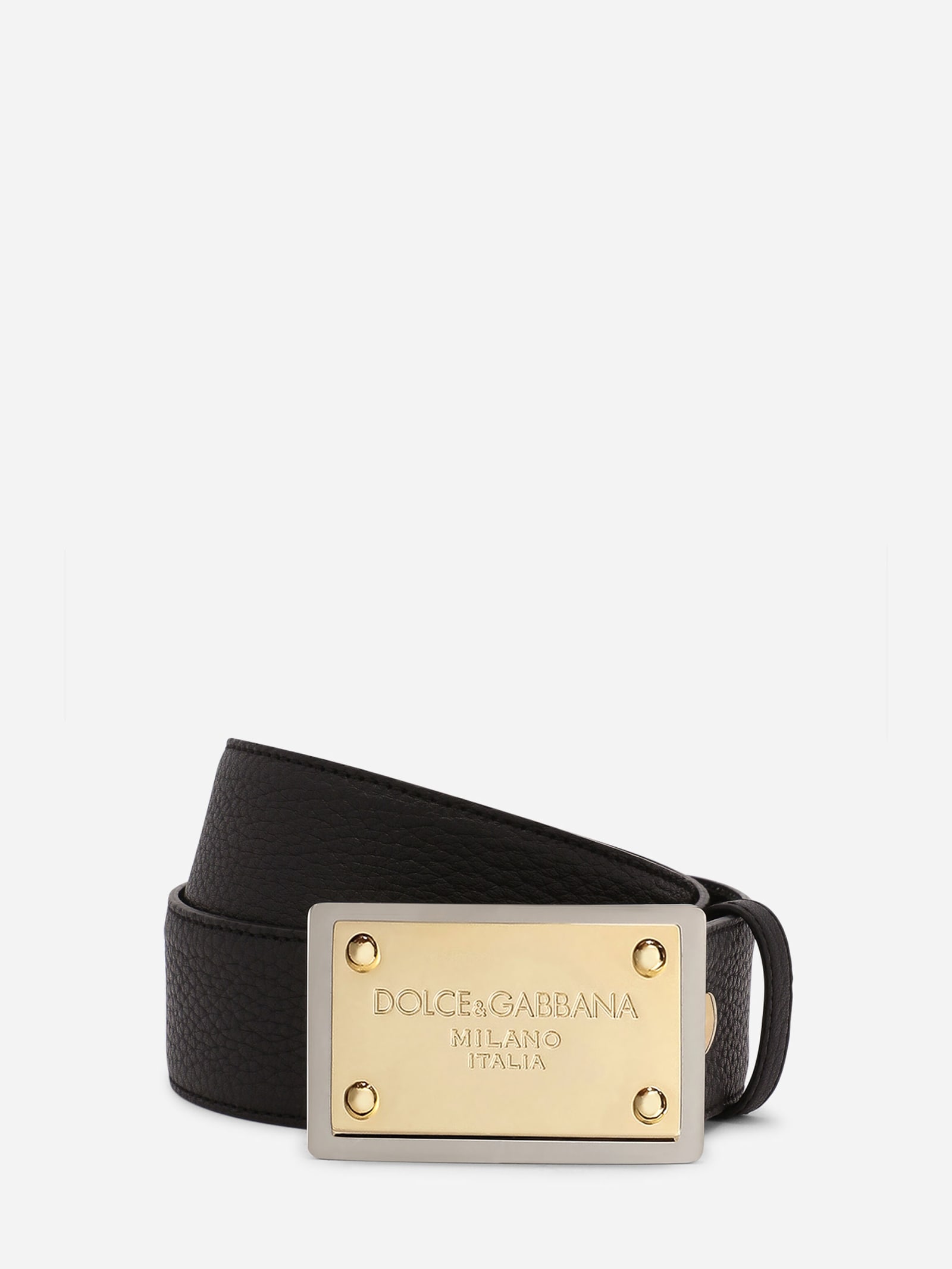Dolce & Gabbana Leather Belt With Logo