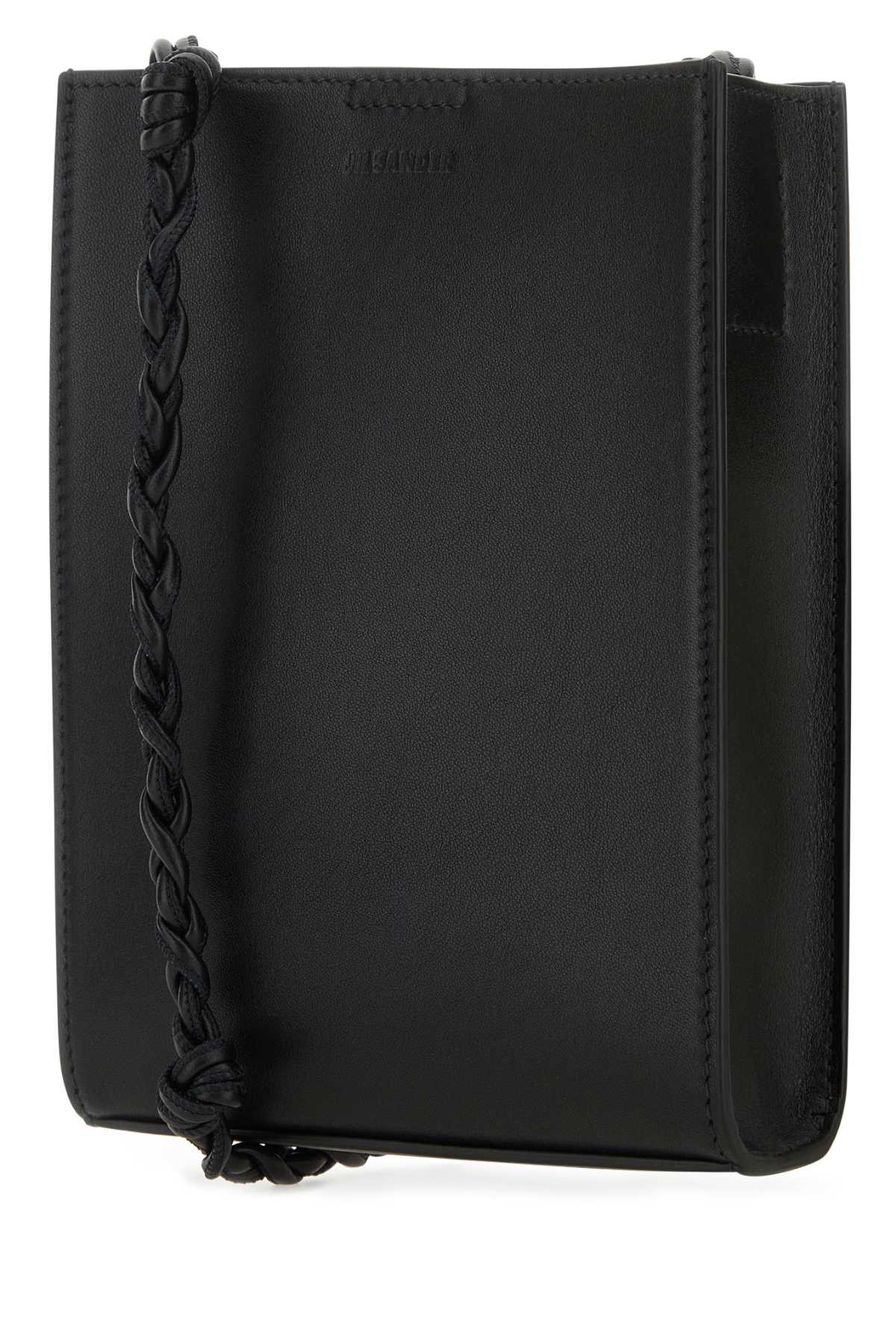 Shop Jil Sander Black Leather Small Tangle Crossbody Bag In 001