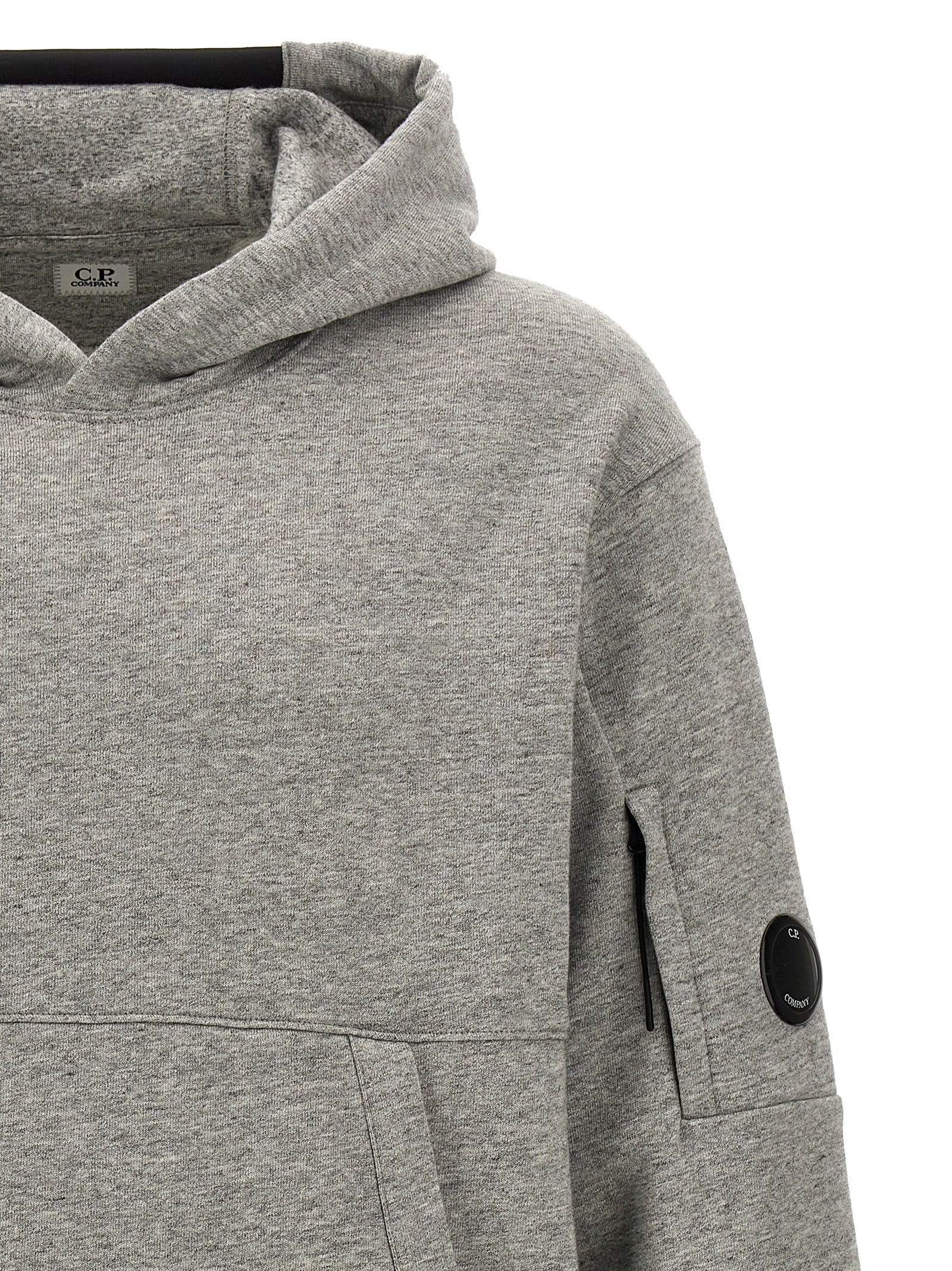 C.p. Company Casual Hooded Sweatshirt With Front Pocket In Gray