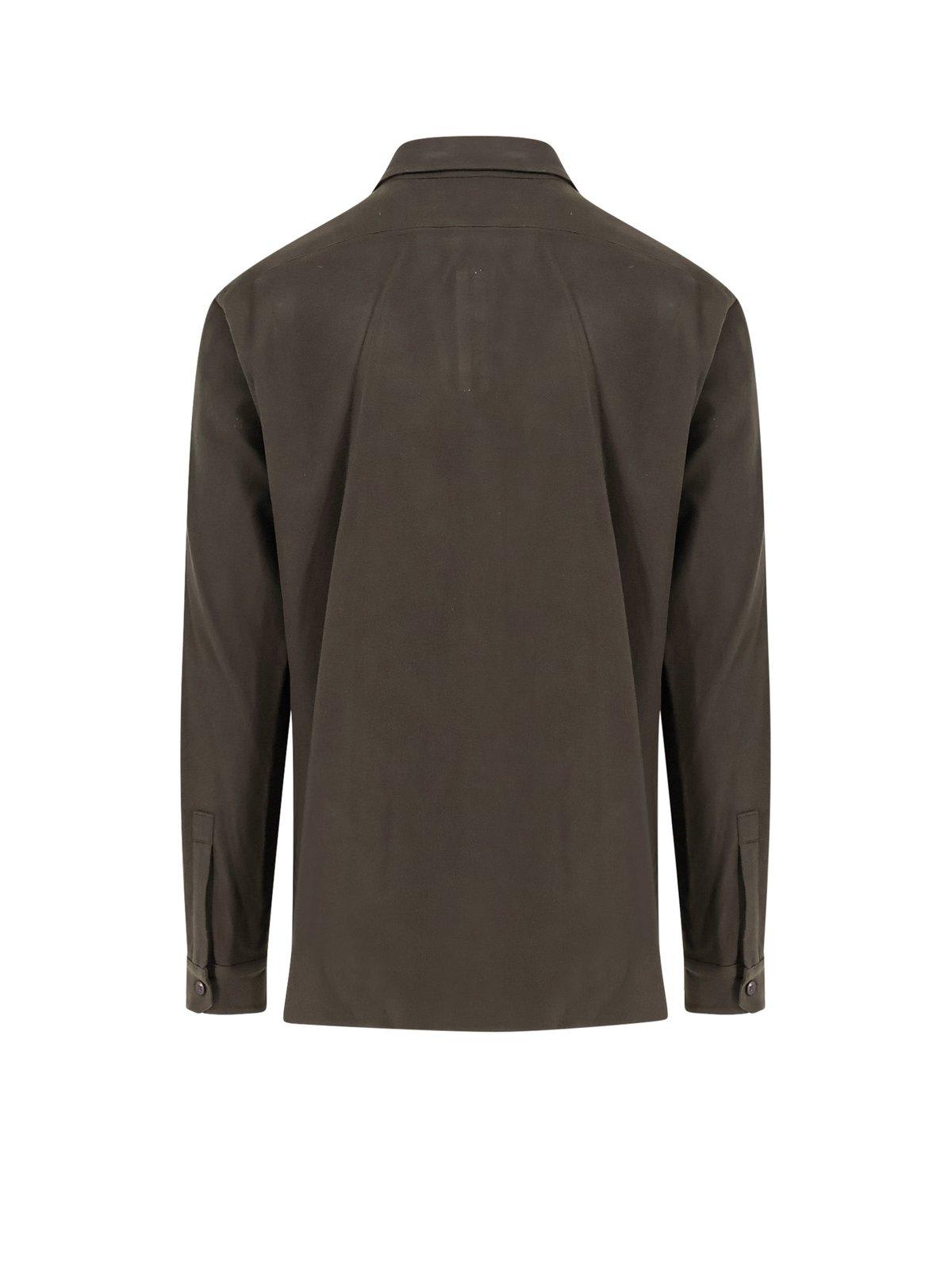 Shop Rick Owens Button-detailed Long-sleeve Shirt