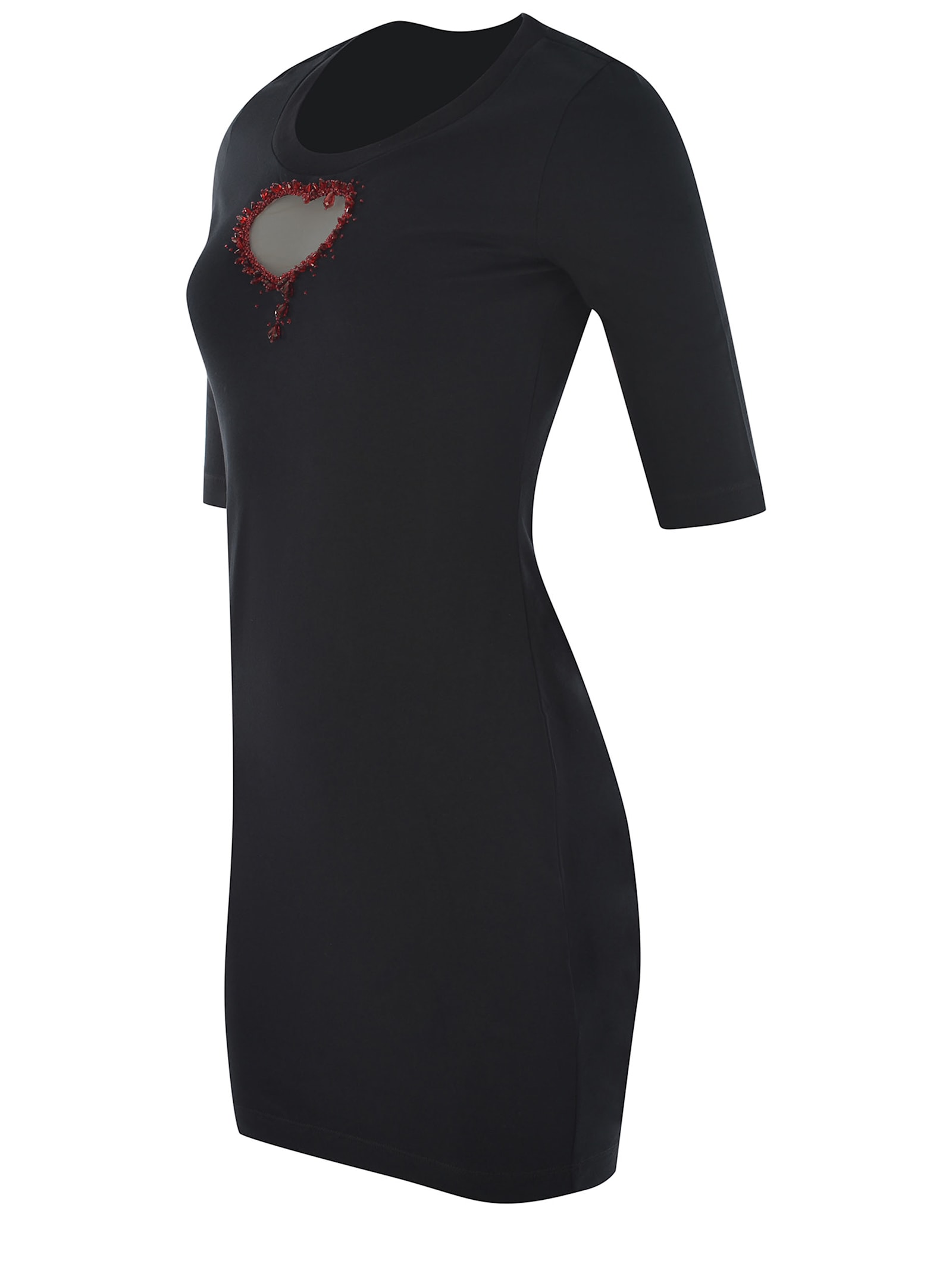 Shop Dsquared2 Dress  Heart Made Of Cotton Jersey In Black