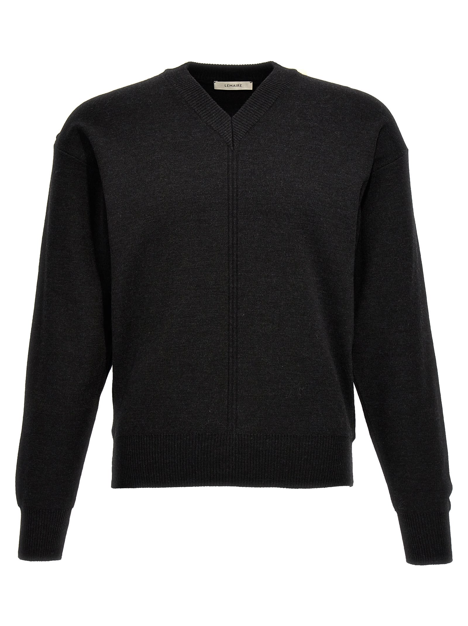 Shop Lemaire V-neck Sweater In Antracite