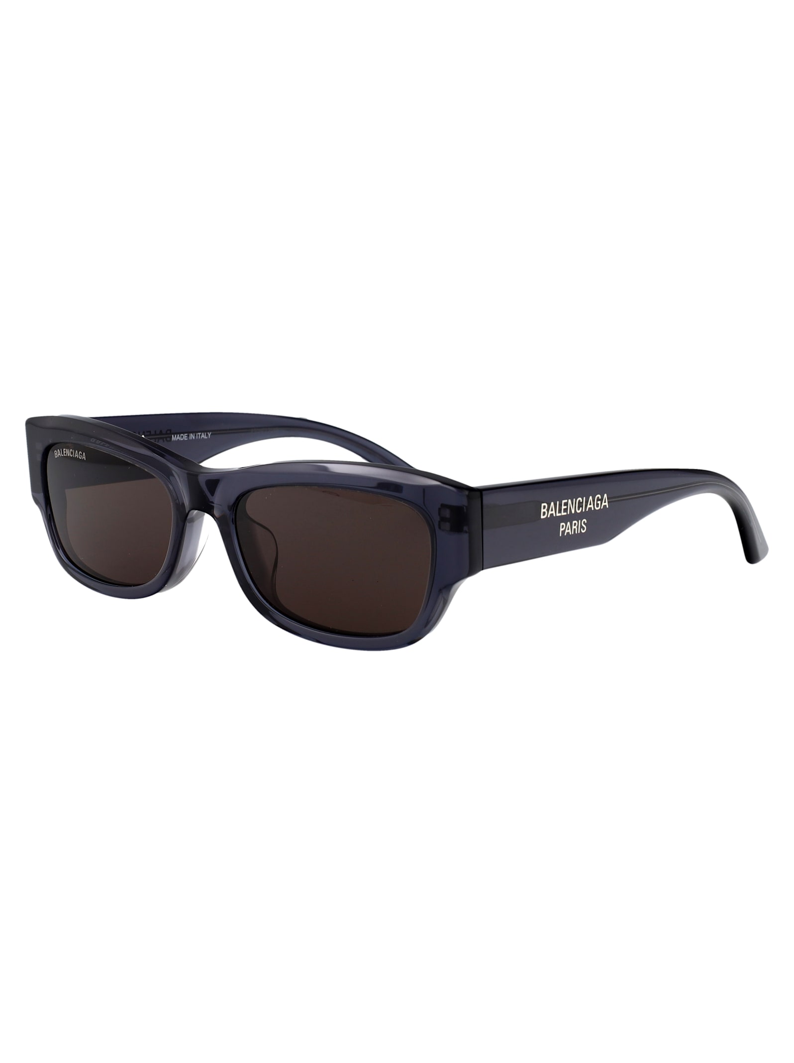 Balenciaga Grey-grey-grey Recycled Acetate Sunglasses In Black