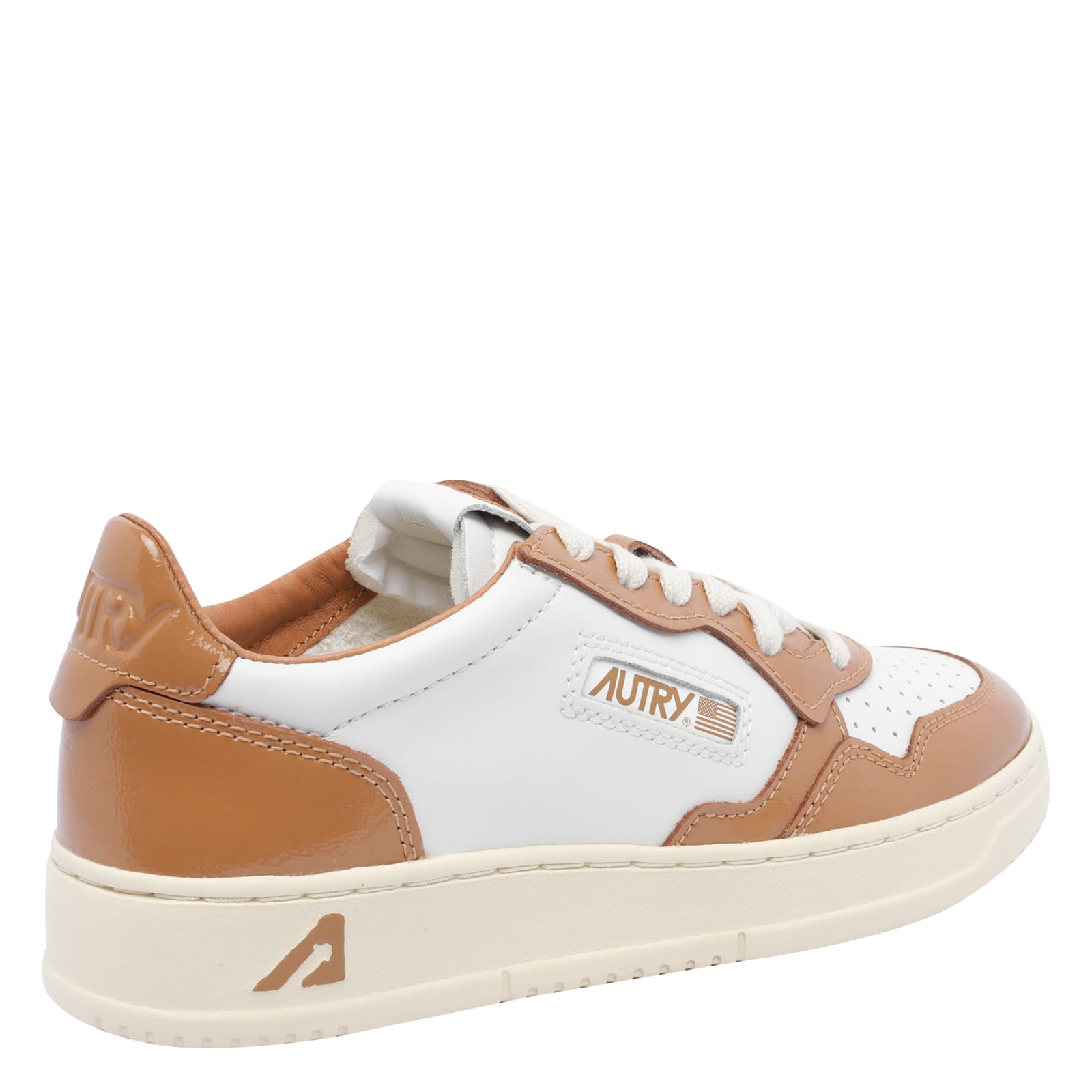 Autry Medalist Leather Low-top Sneakers In Brown