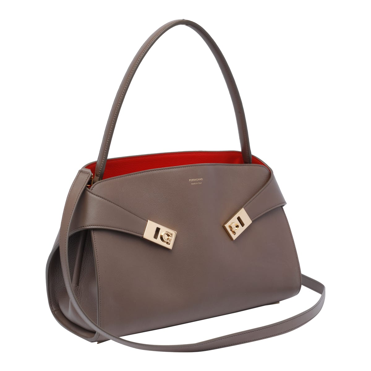 Ferragamo Structured Silhouette Shoulder Bag With Top Handle