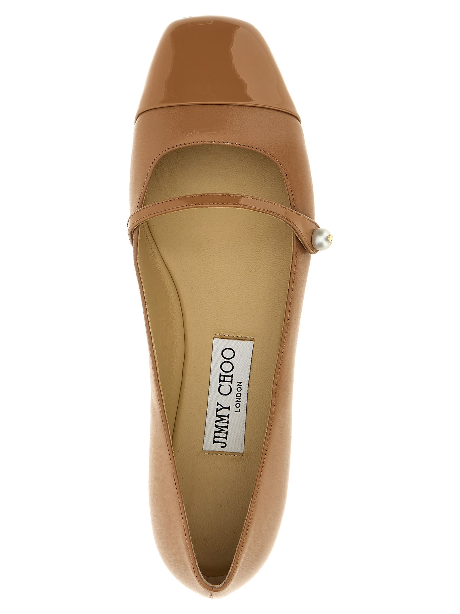 Shop Jimmy Choo Elisa Ballet Flats In Brown