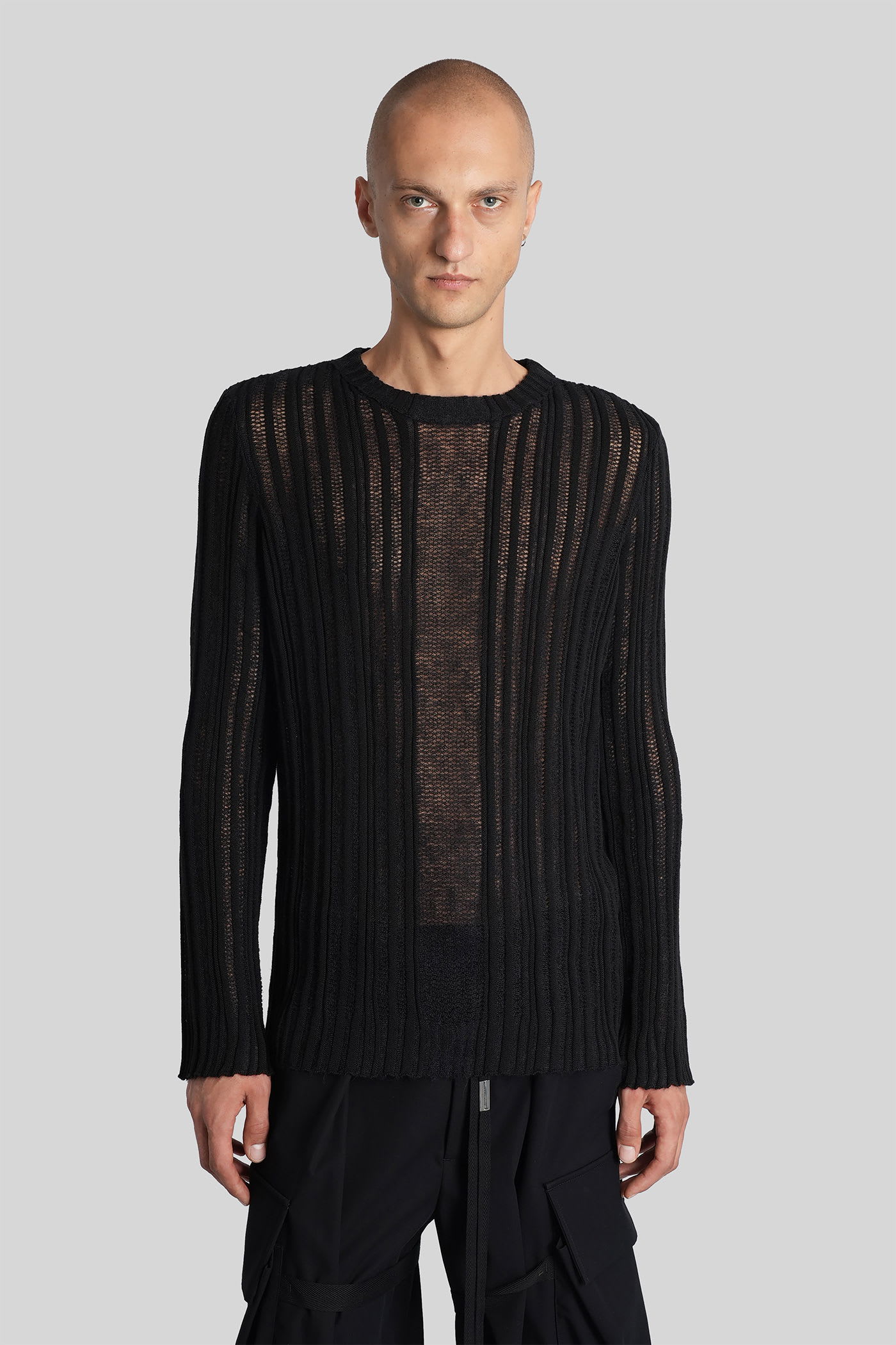 Ann Demeulemeester Halvar Knitwear In Black Cotton In Black