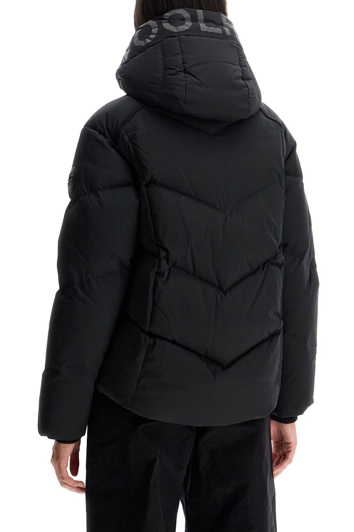 Shop Woolrich Short Alsea Down Jacket In Black (black)