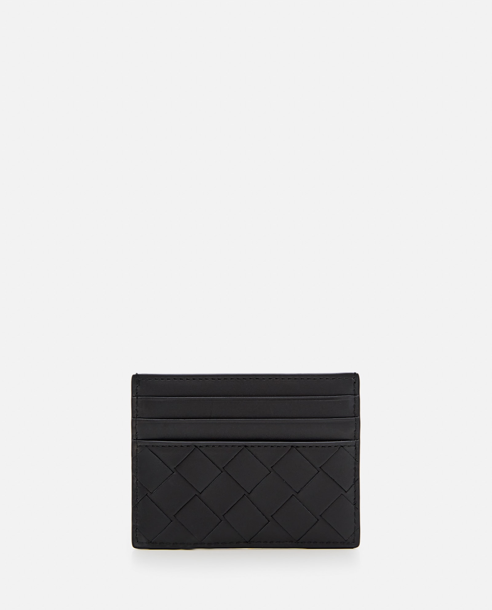 Bottega Veneta Card Holder With Iconic Intrecciato In Black