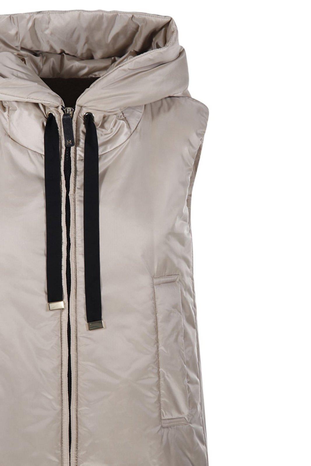 MAX MARA THE CUBE GREENGO ZIP-UP DRAWSTRING GILET