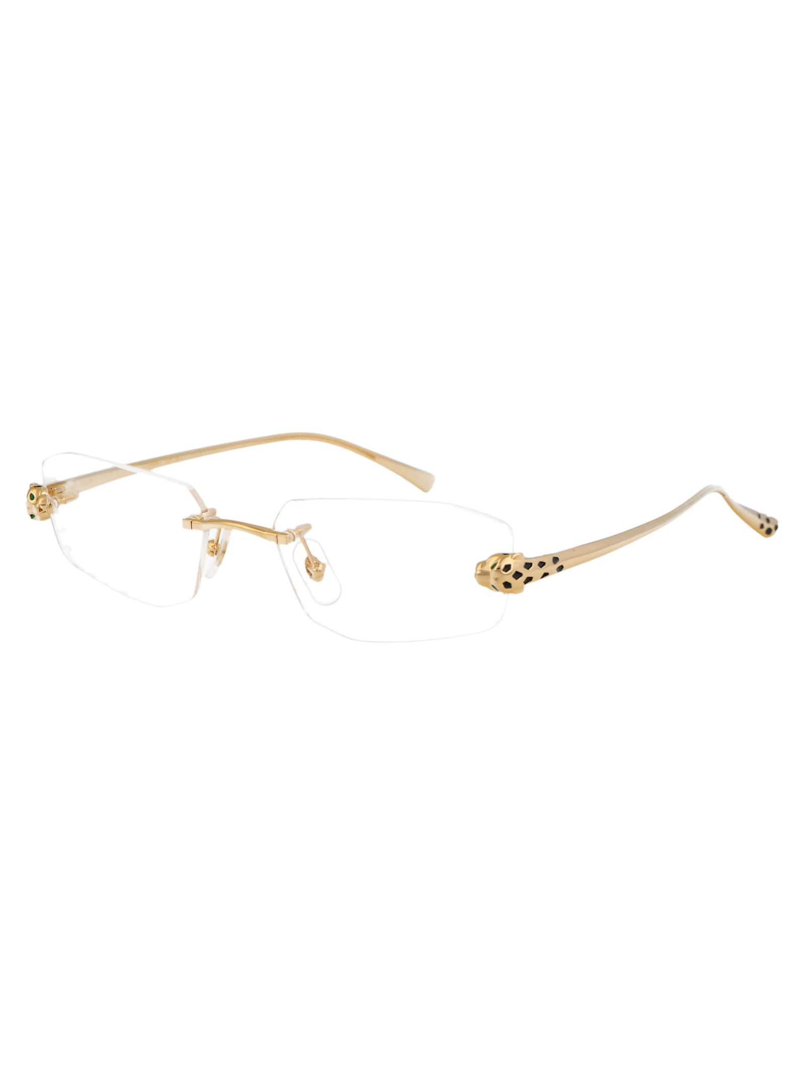 Shop Cartier Ct0494o Glasses In 001 Gold Gold Transparent