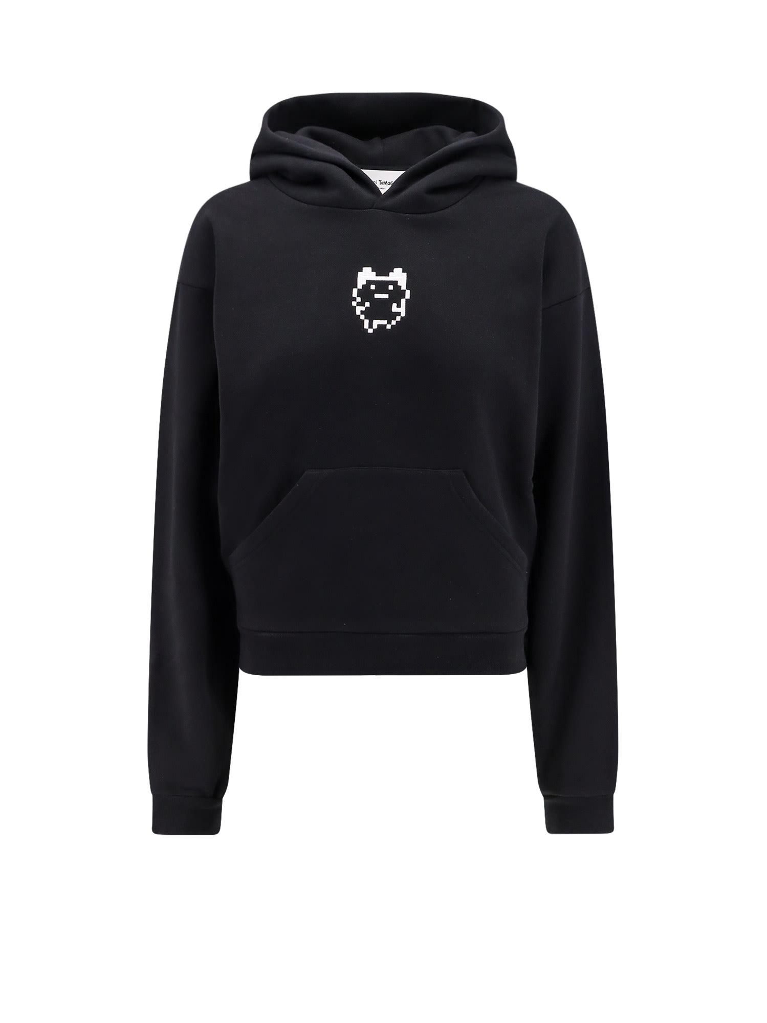 Coperni Organic Cotton Hooded Sweatshirt Featuring Embroidery In Black