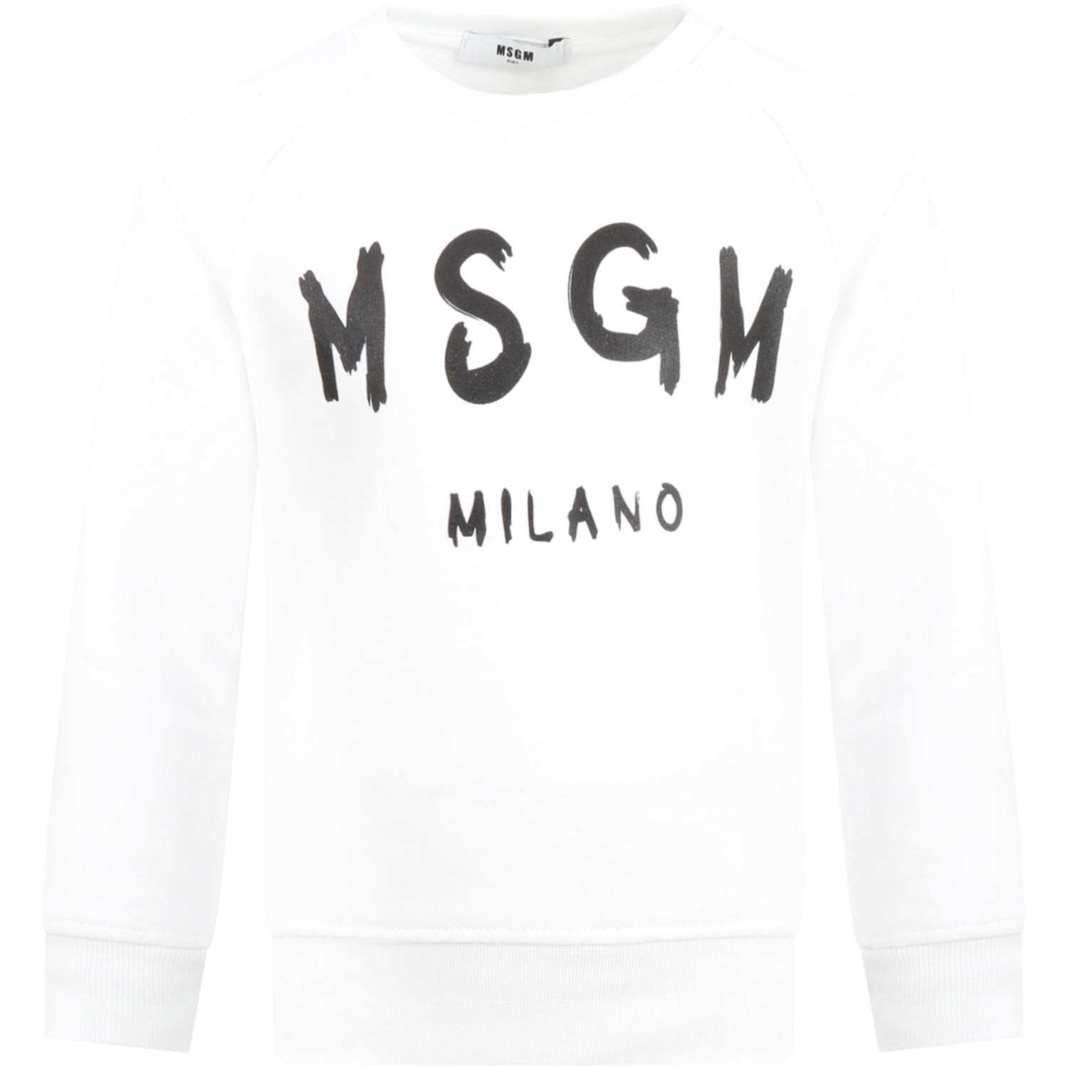 MSGM White Sweatshirt For Kids With Logo