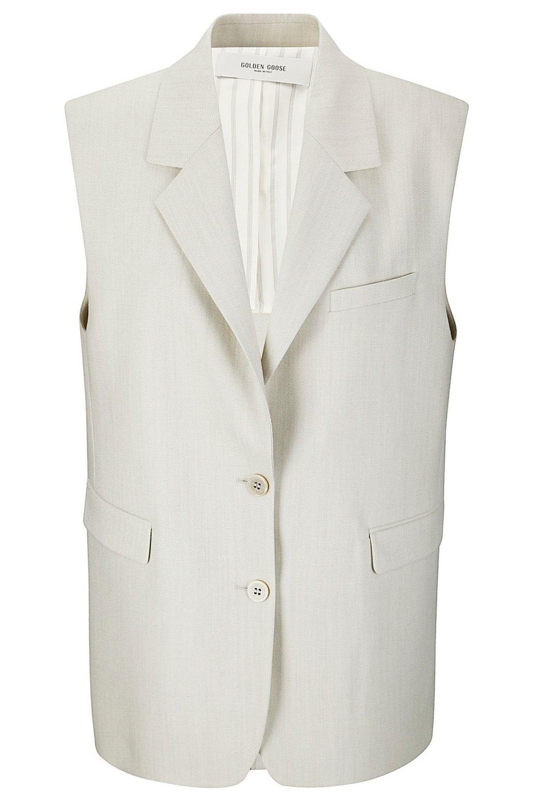 Golden Goose Single-breasted Vest In Wool Blend Women In Gray