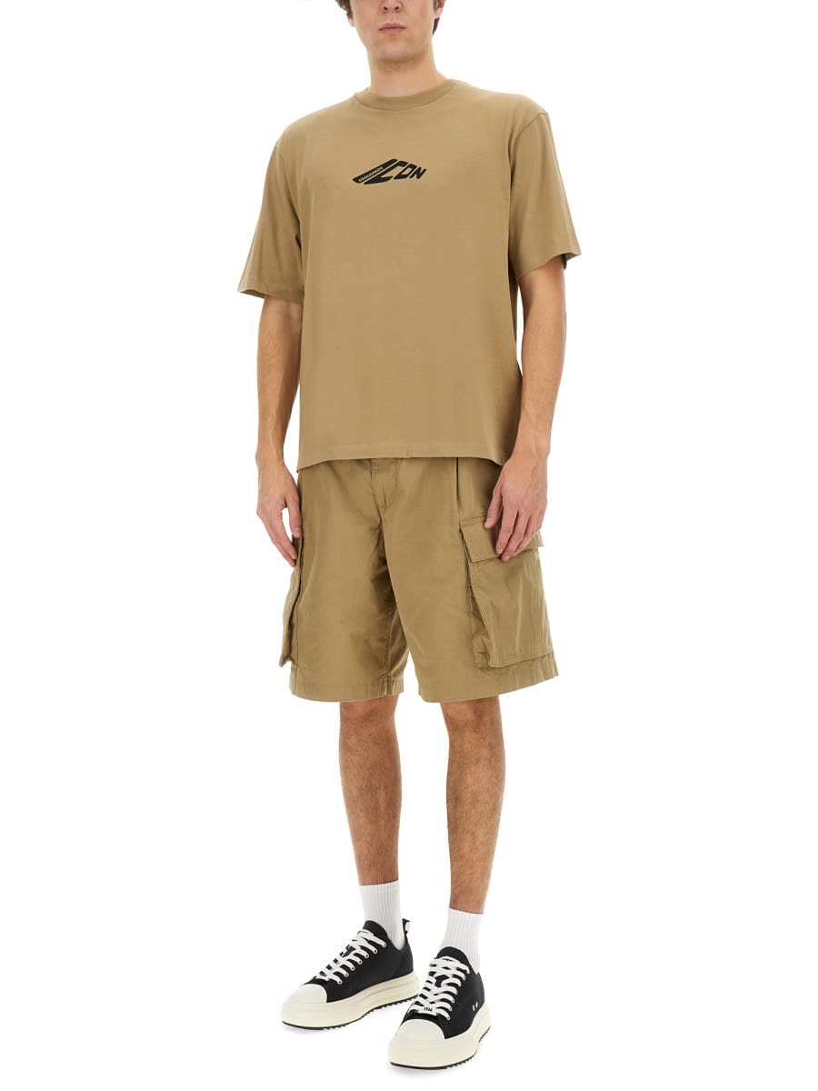 Dsquared2 Dsquared Men "icon New Generation Loose Fit" T-shirt In Beige