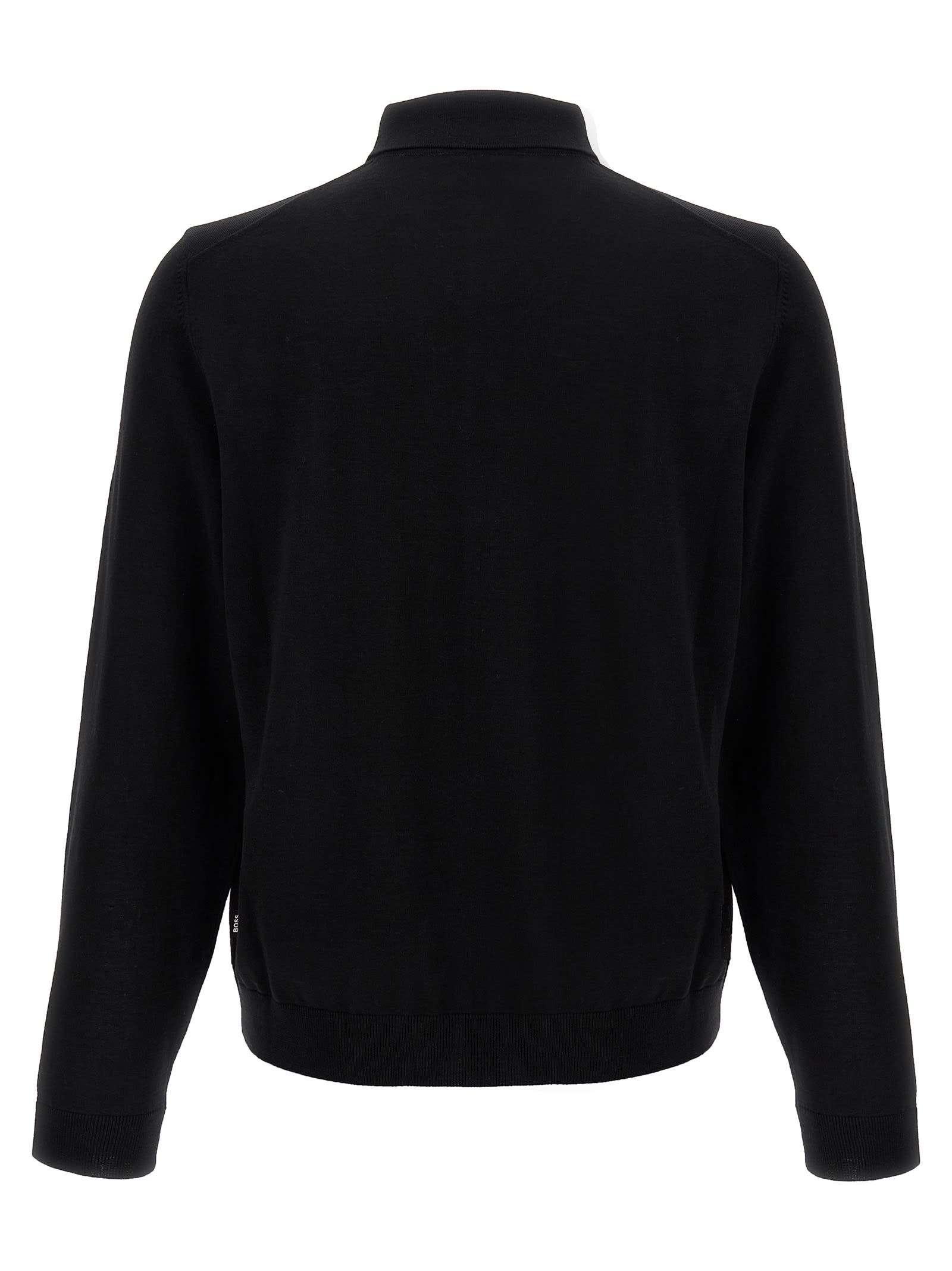 Hugo Boss Ulex Longsleeved Polo Shirt In Black