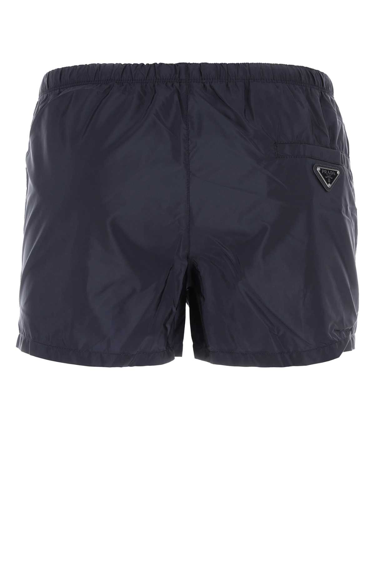 Shop Prada Navy Blue Recycled Nylon Swimming Shorts In F0abb
