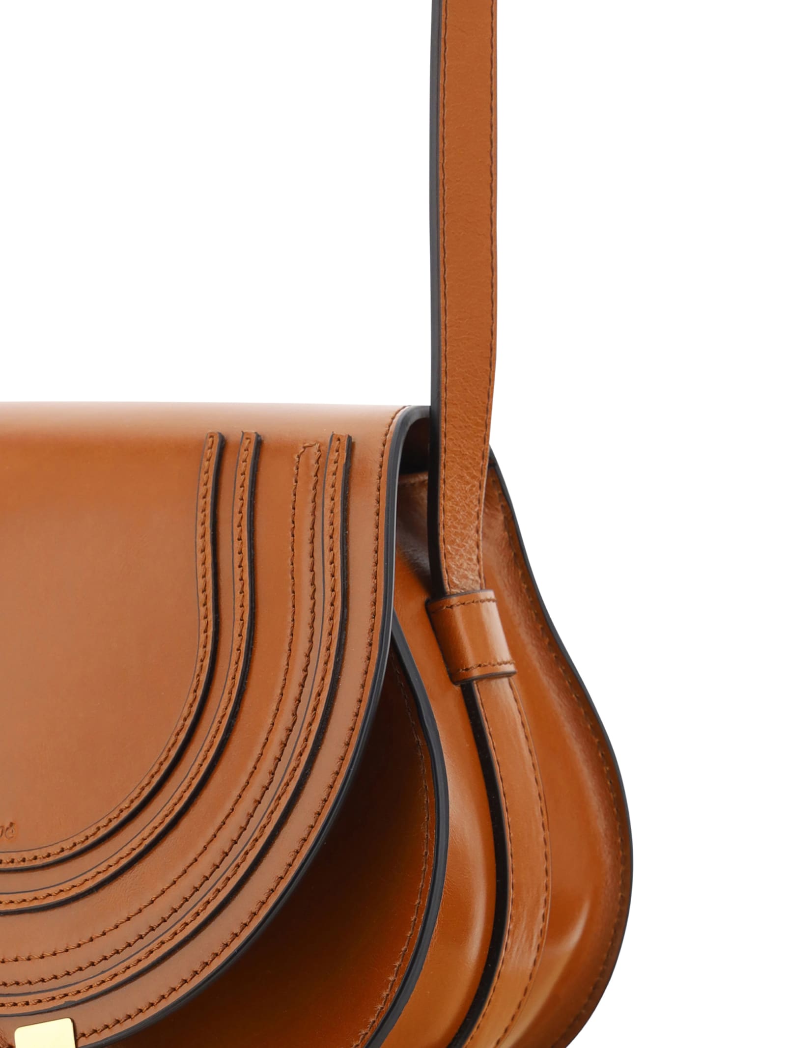 Shop Chloé Small Marcie Shoulder Bag In Brown