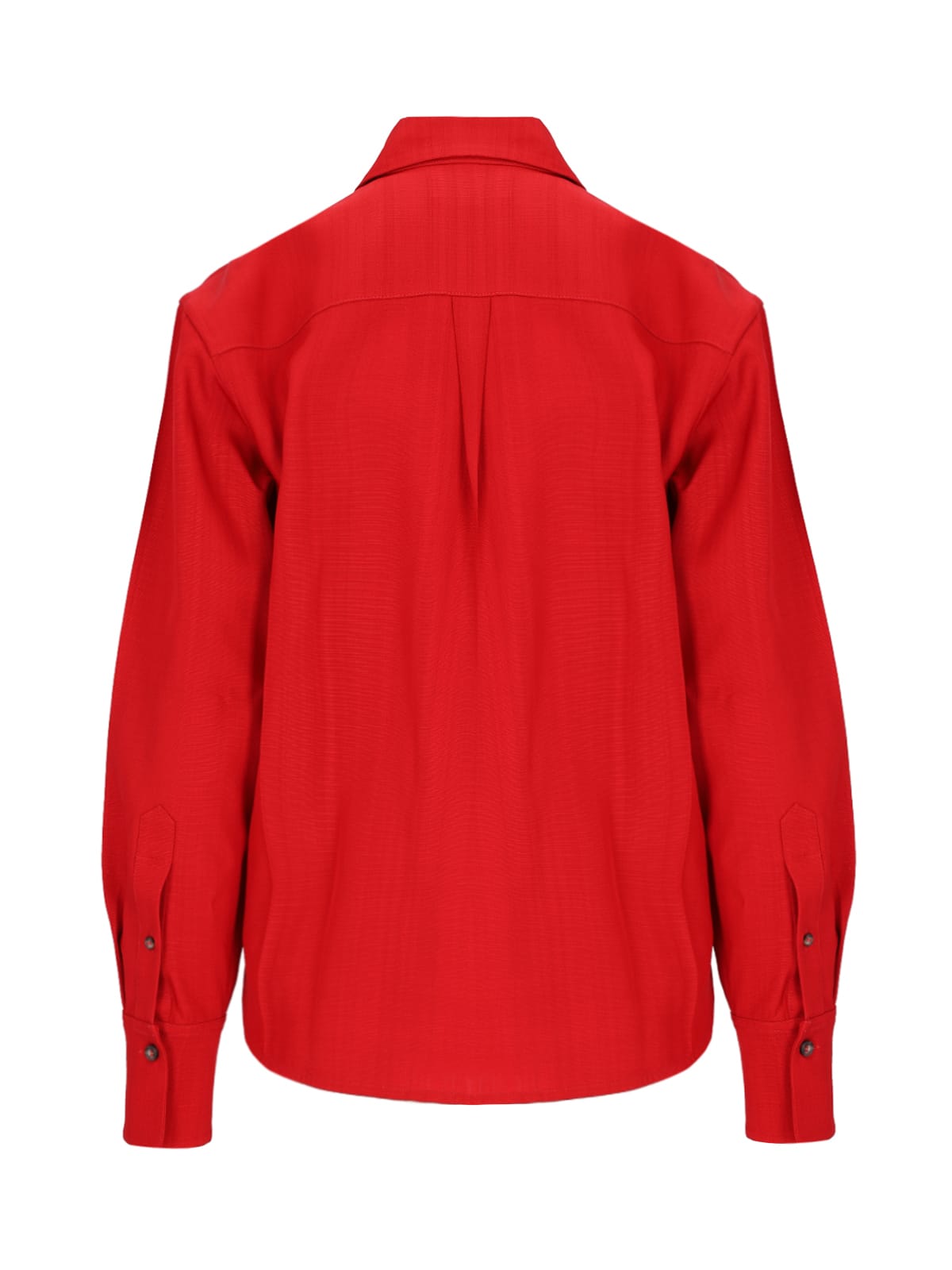 Shop Victoria Beckham Carmine Cropped Shirt In Red