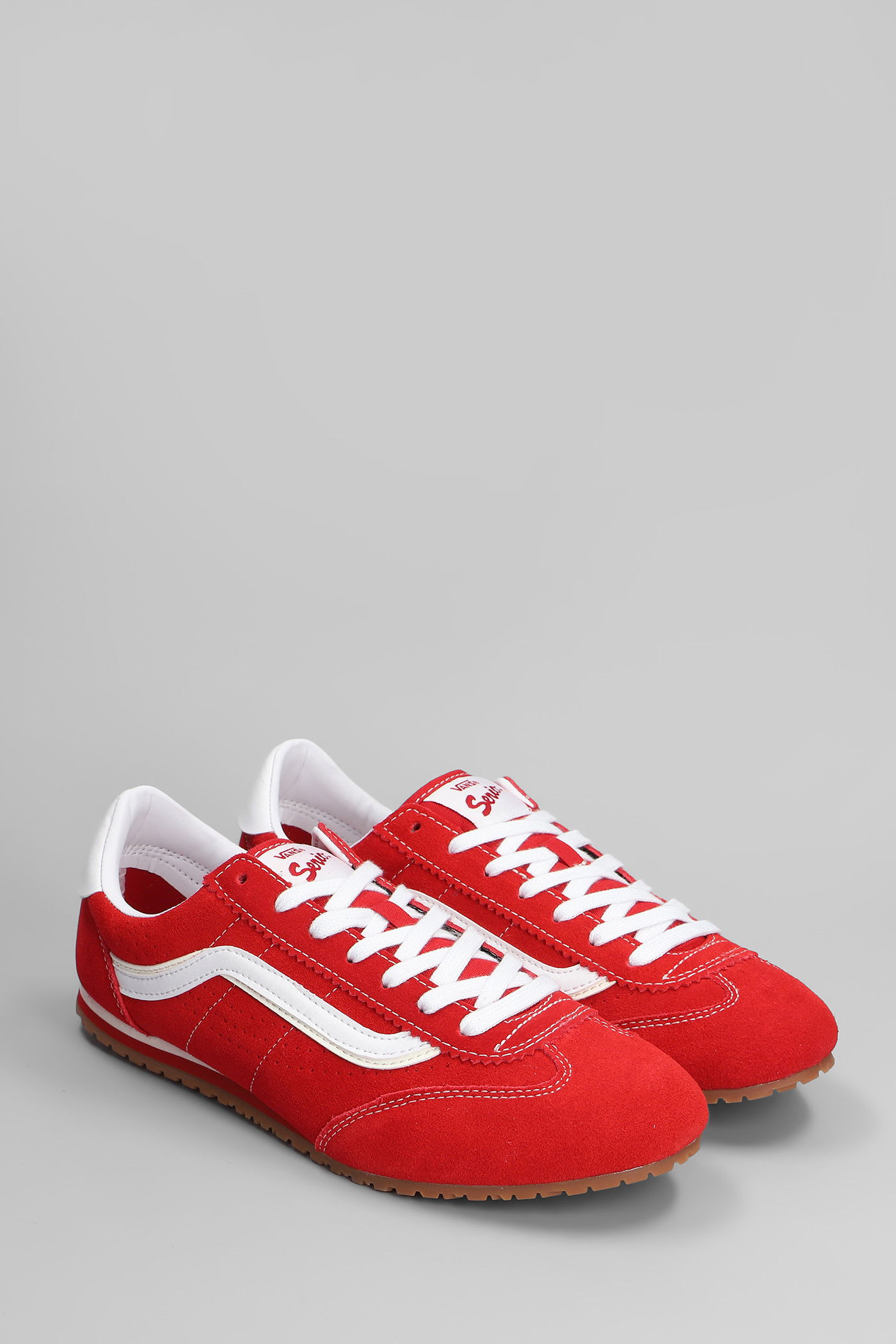 Vans Super Lowpro Sneakers In Red Suede In Red