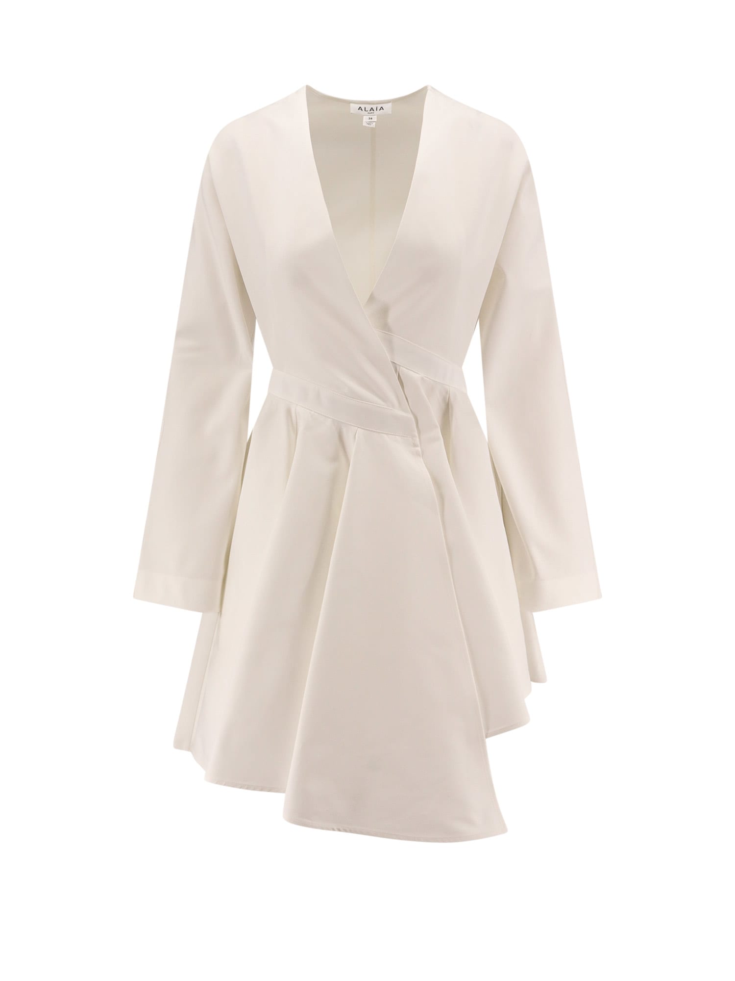 Shop Alaïa Wrap Dress In White