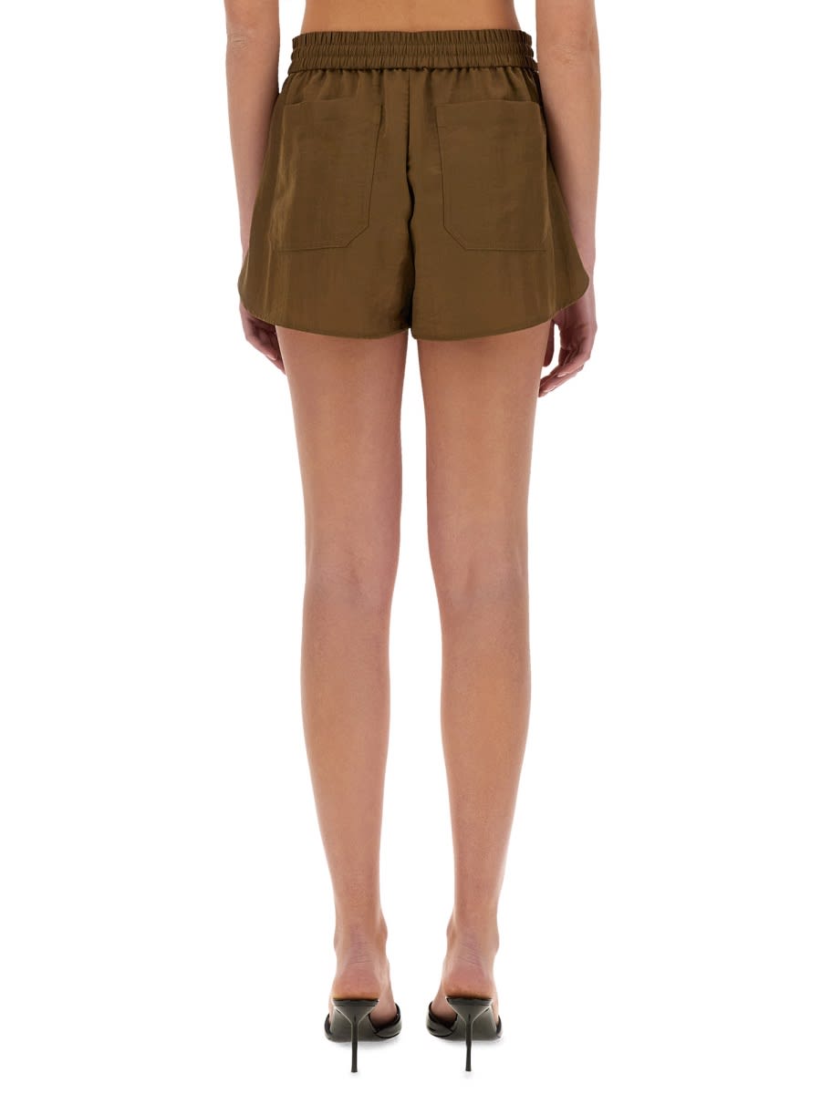 Helmut Lang Boxer Shorts With Pleats In Military Green