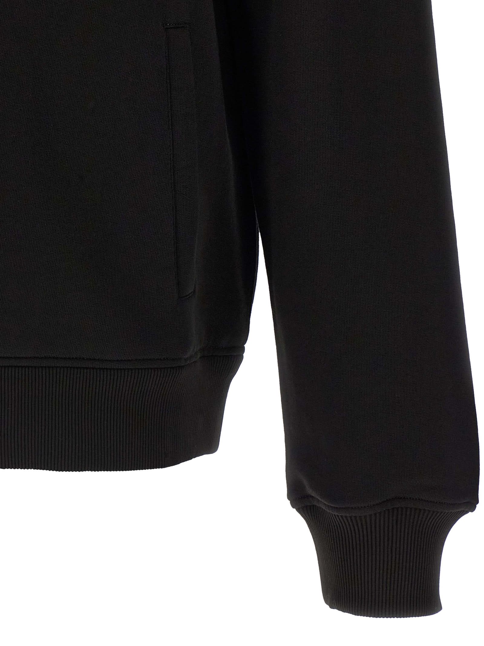 Dolce & Gabbana Hooded Sweater With Pockets And Ribbed Details In Black