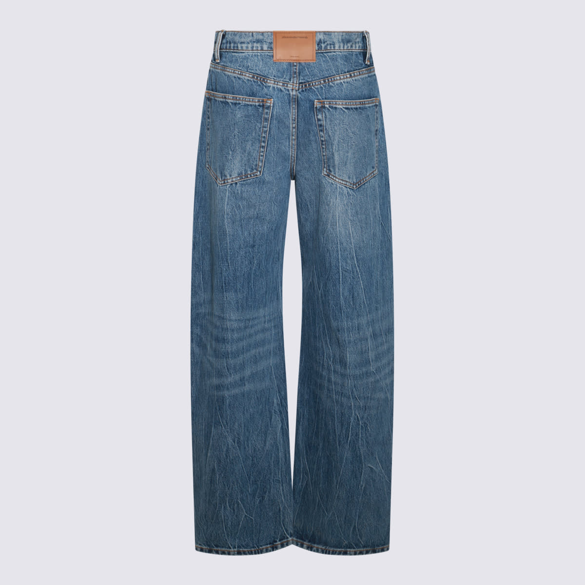 Shop Alexander Wang Medium Indigo Denim Jeans In Tumbled Medium Indigo