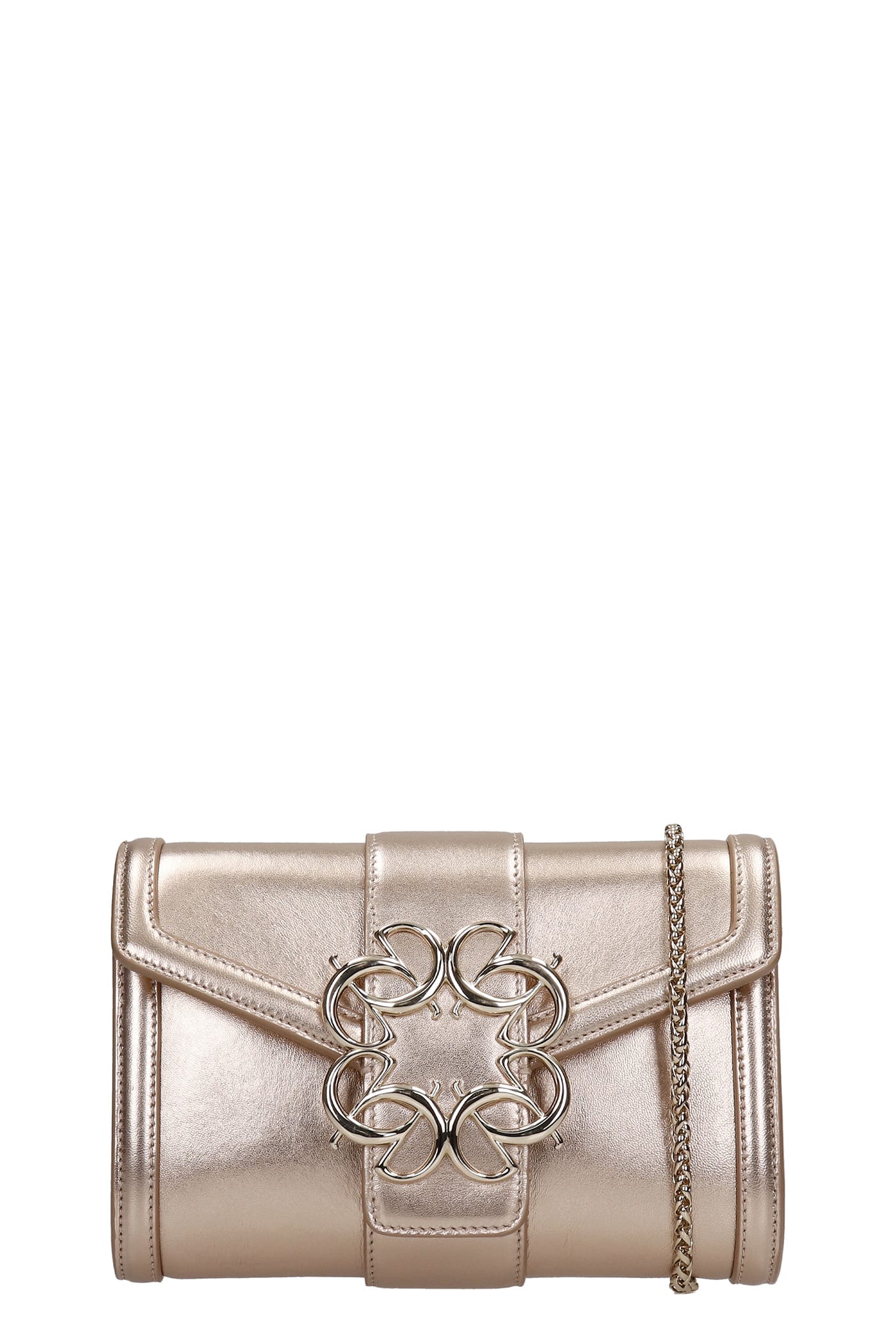 Elie Saab Clutch In Copper Leather