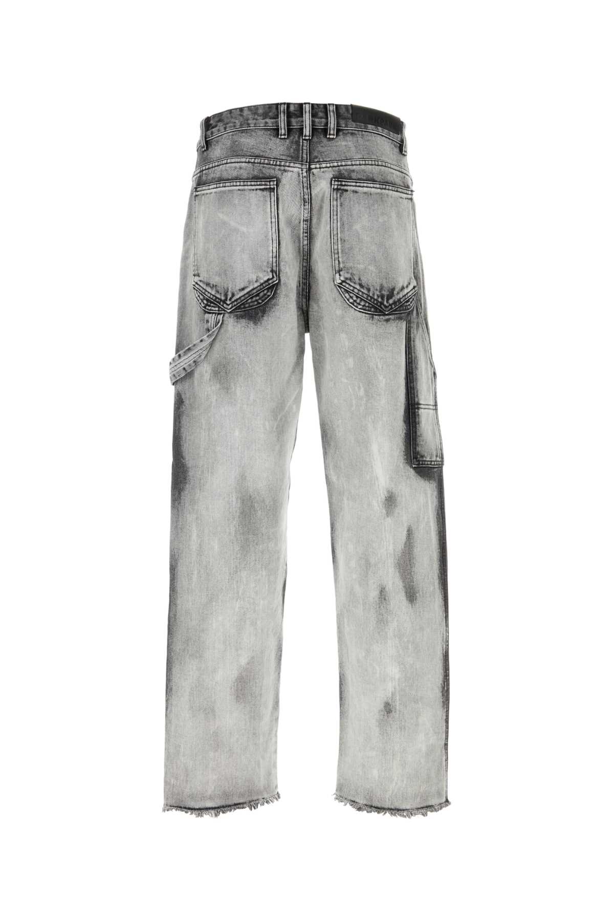 Shop Darkpark Grey Denim John Jeans In Offwhiteblack