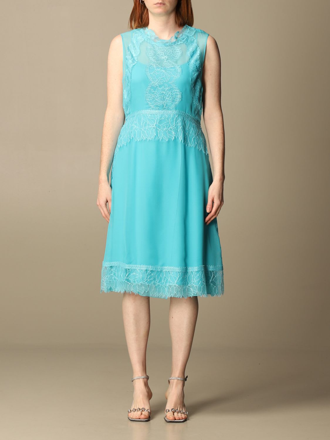 Alberta Ferretti Dress Alberta Ferretti Dress In Silk Chiffon And Lace