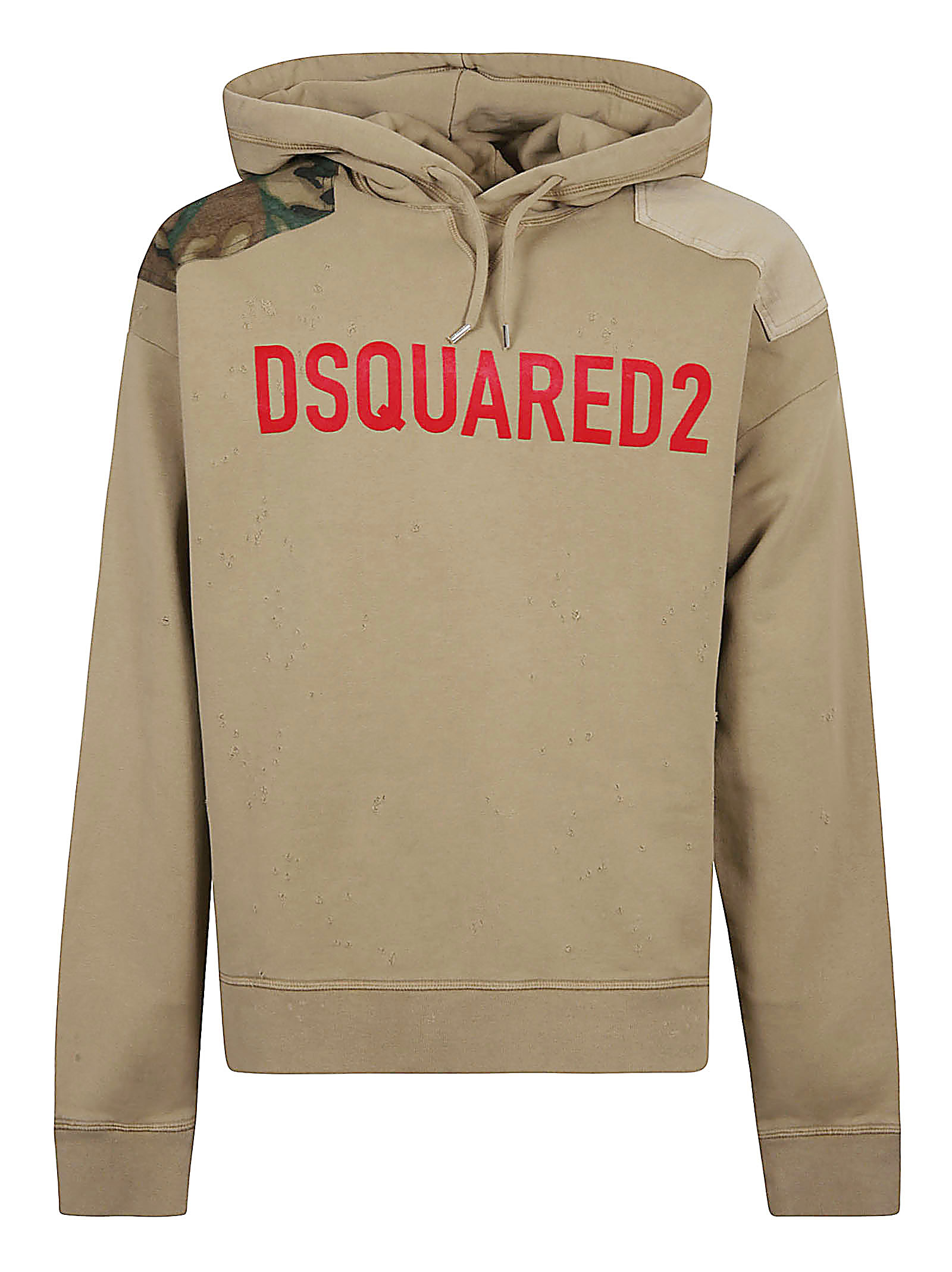Dsquared2 D2 Patch Hoodie In Beige | ModeSens