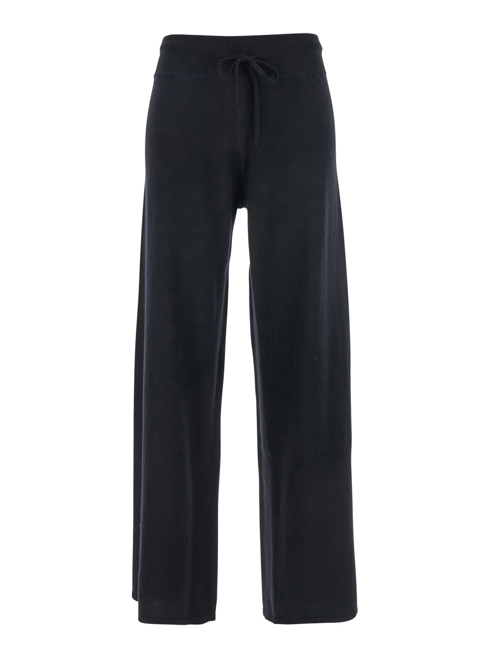 Lisa Yang Sofi Black Pants With Elastic Drawstring Waist In Cashmere Woman In Black