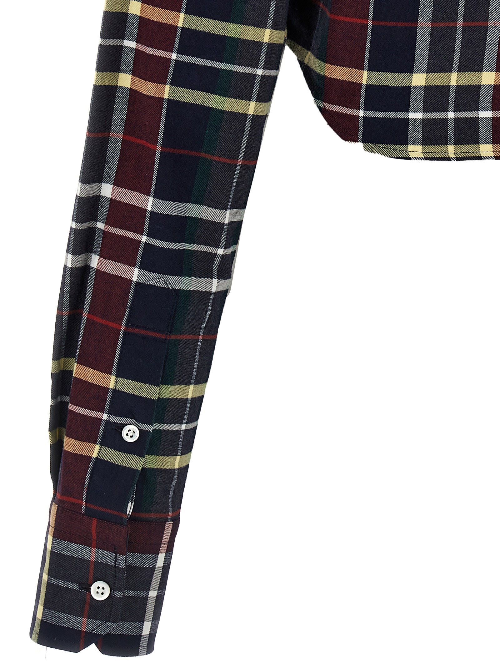 Shop Thom Browne Tartan Cropped Shirt In Multicolor