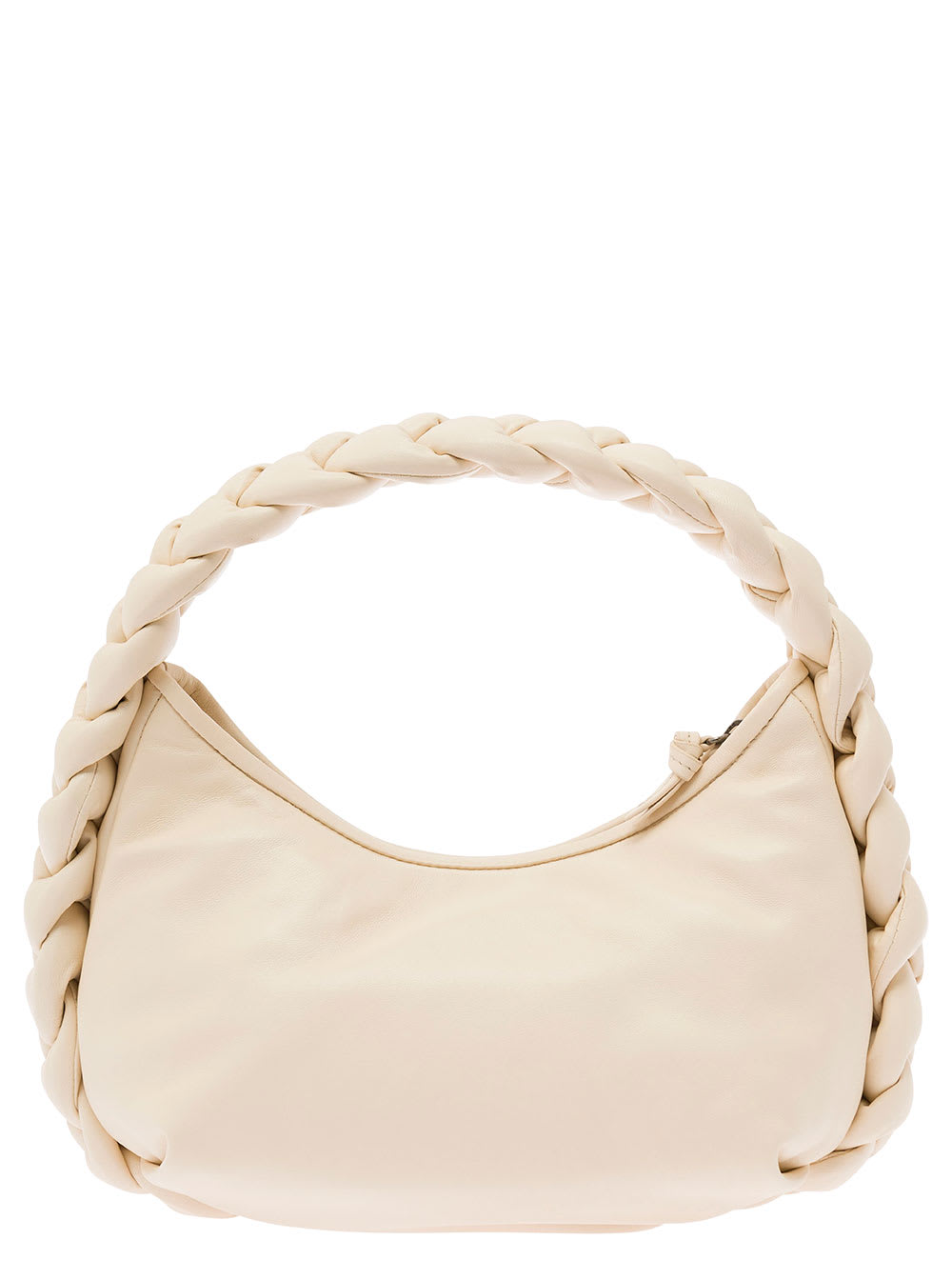 Shop Hereu Espiga White Handbag With Woven Handle In Leather Woman