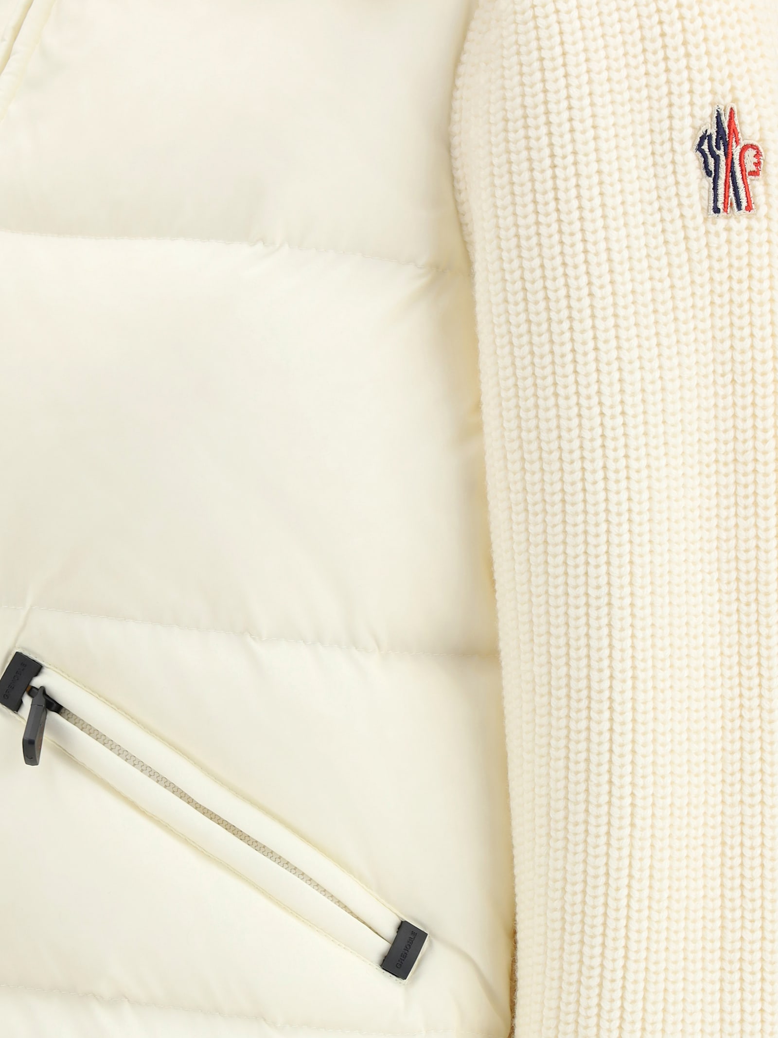 Moncler Padded Wool Zip-up Cardigan In White