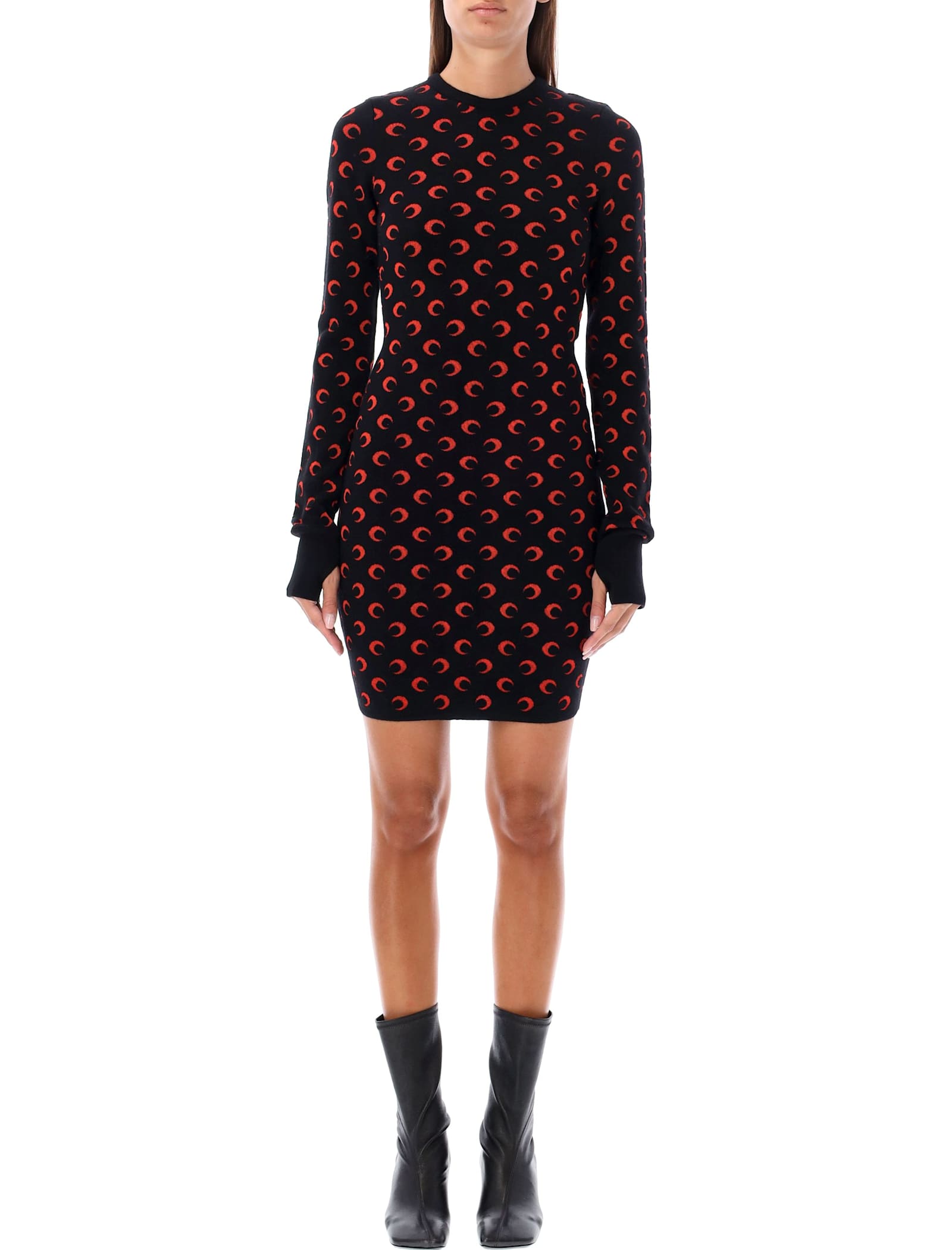 Moon Jacquard Knit Mini Dress