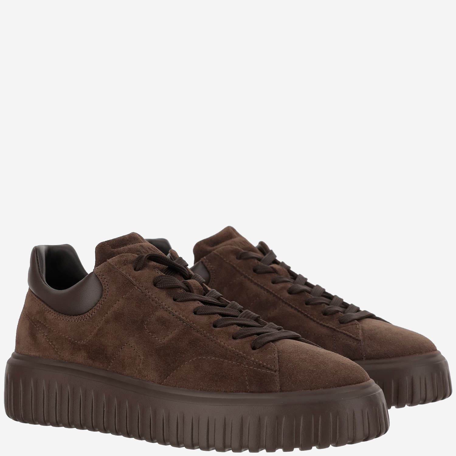 Hogan Brown Suede Sneakers With Padded Collar In Brown